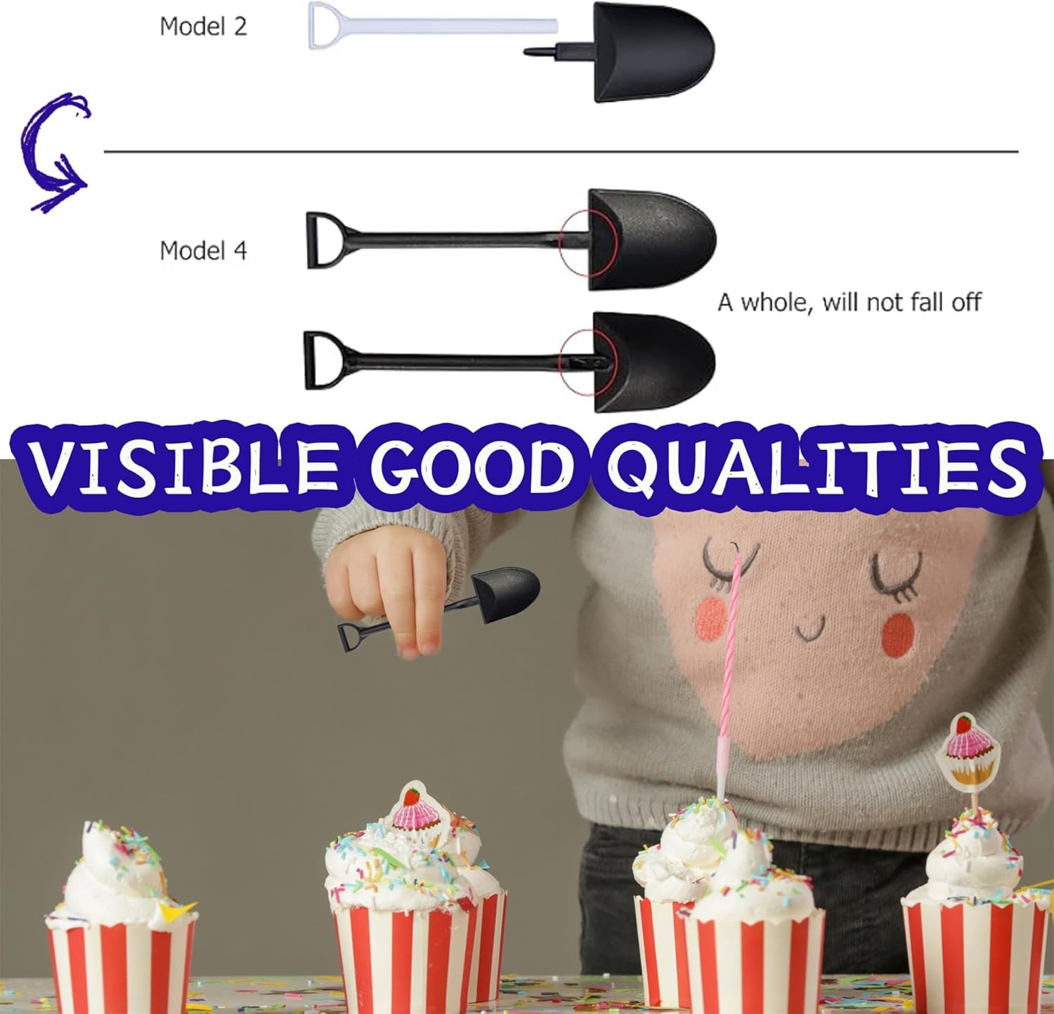 Novelty Mini Shovel Shape Spoons Cute Disposable Plastic