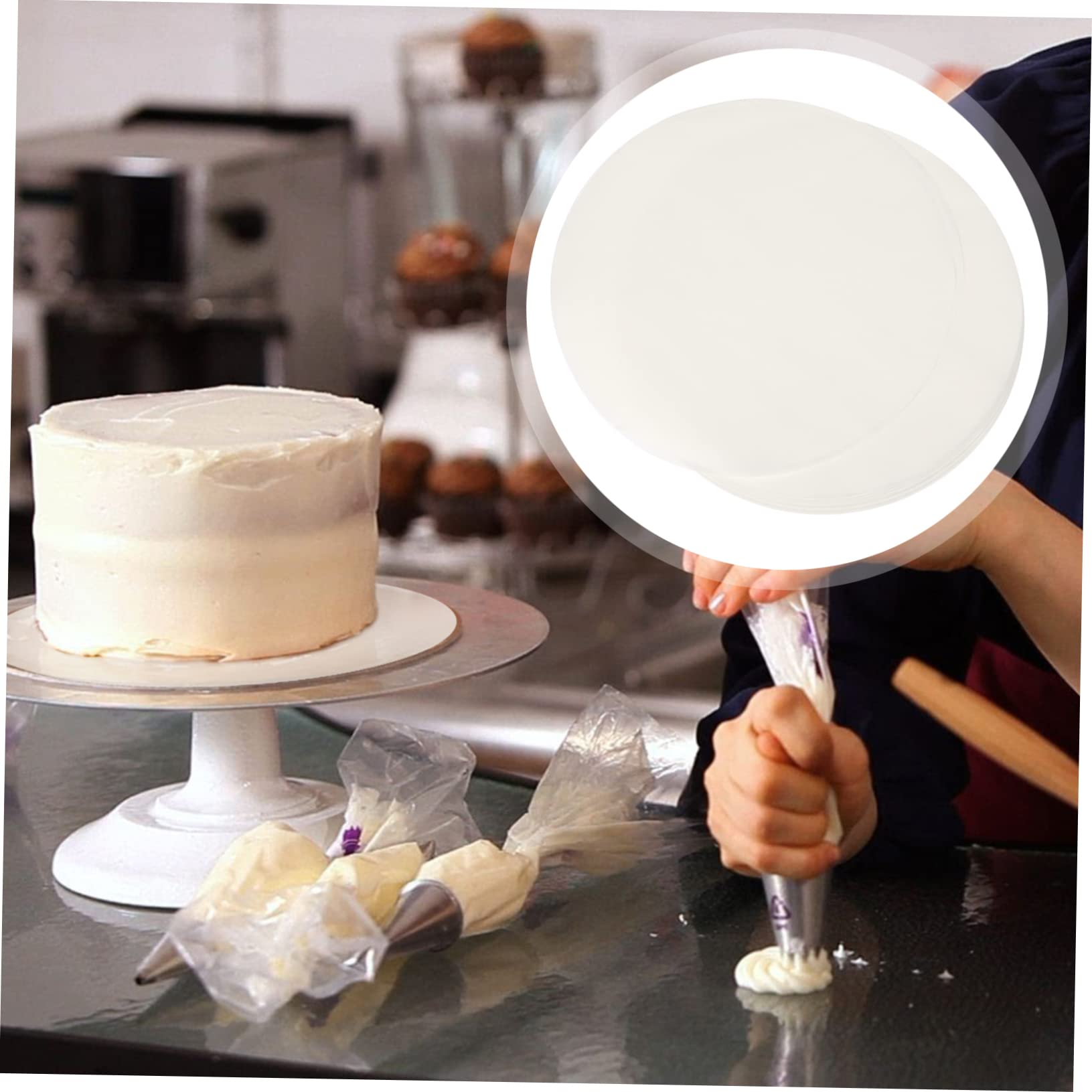 Forro Antiadherente y Resistente al Aceite de Papel Pergamino Paquete de 500 Hojas Desechables para Bandeja de Horno para Cocinar y Hornear en Cocina