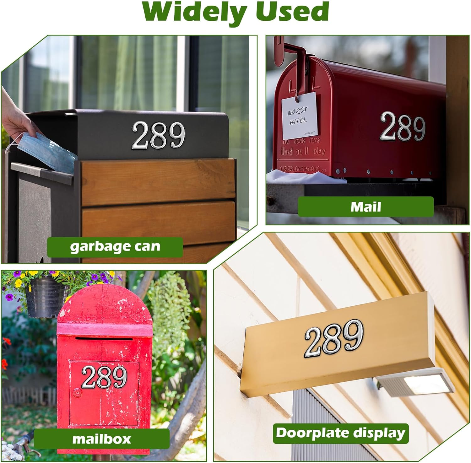 40 PCS Reflective Mailbox Numbers 2 Inch, Reflective Numbers for Mailbox, 3D Self Adhesive Mailboxes Stickers Number, House Number for Residence, Apartment, Office Room