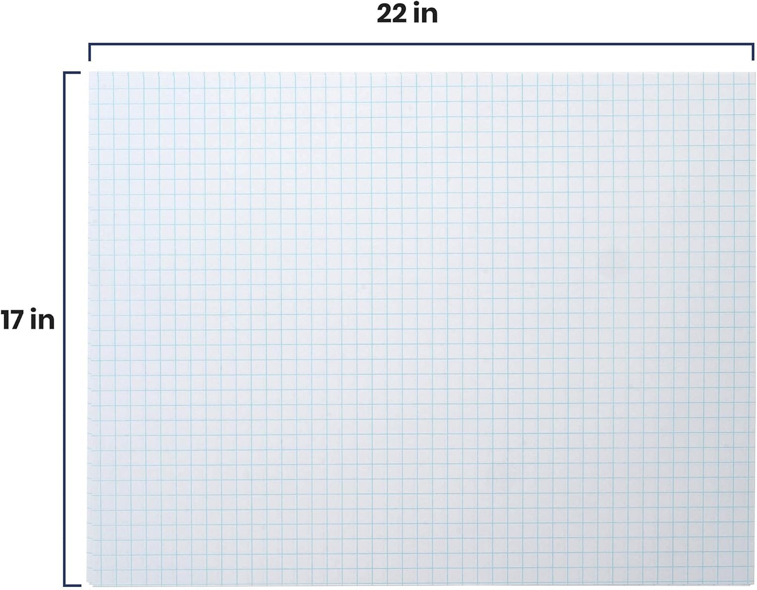 Pacific Arc Quadrille Paper Pad, 50 Sheets 17 Inch x 22 Inch, 4 x 4 Grid