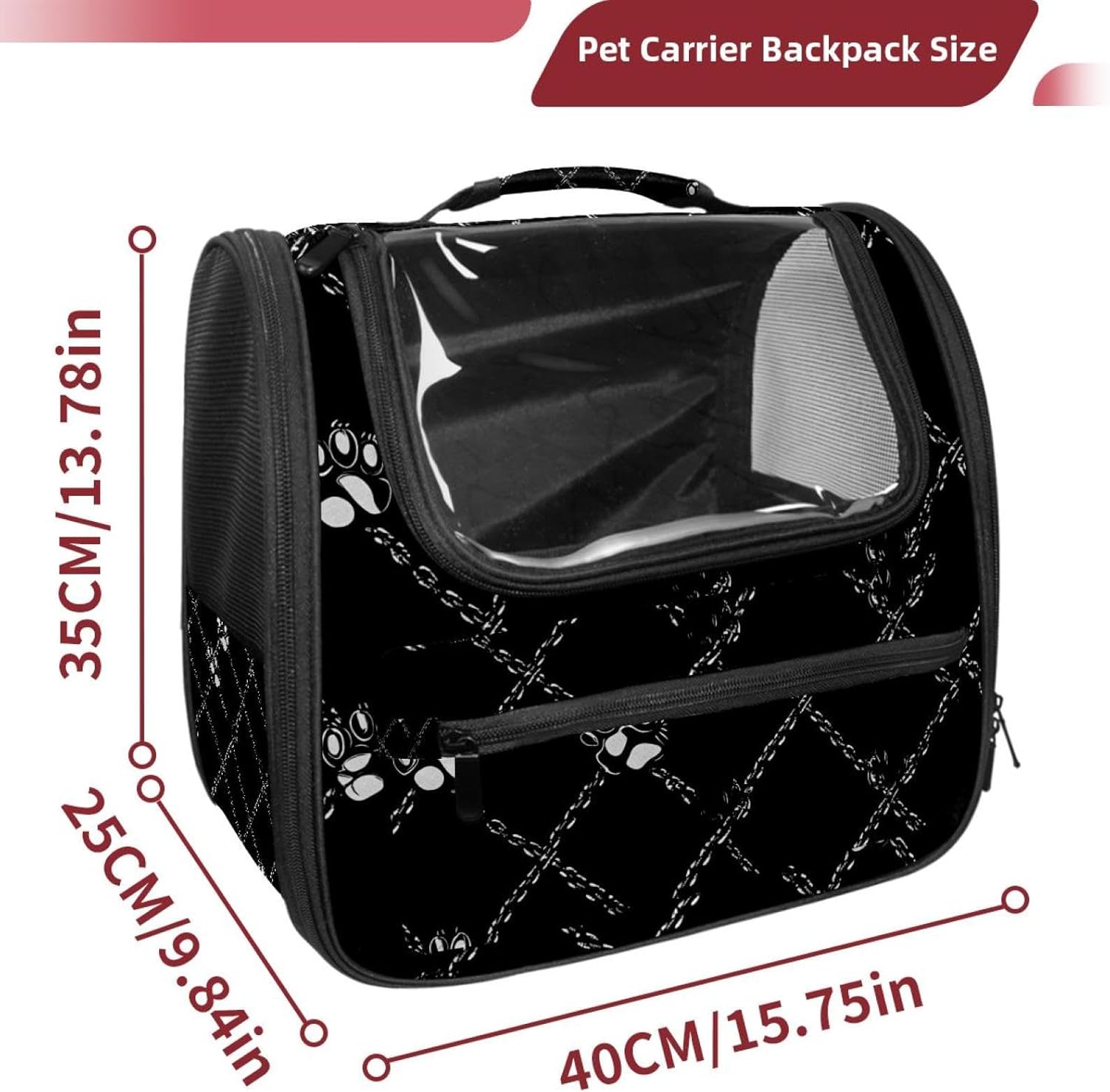 Animal Paw (10) Pet Carrier Airline Approved Soft Sided Portable Cozy Travel Pet Bag, Car Seat Safe Carrier for Cats and Dogs
