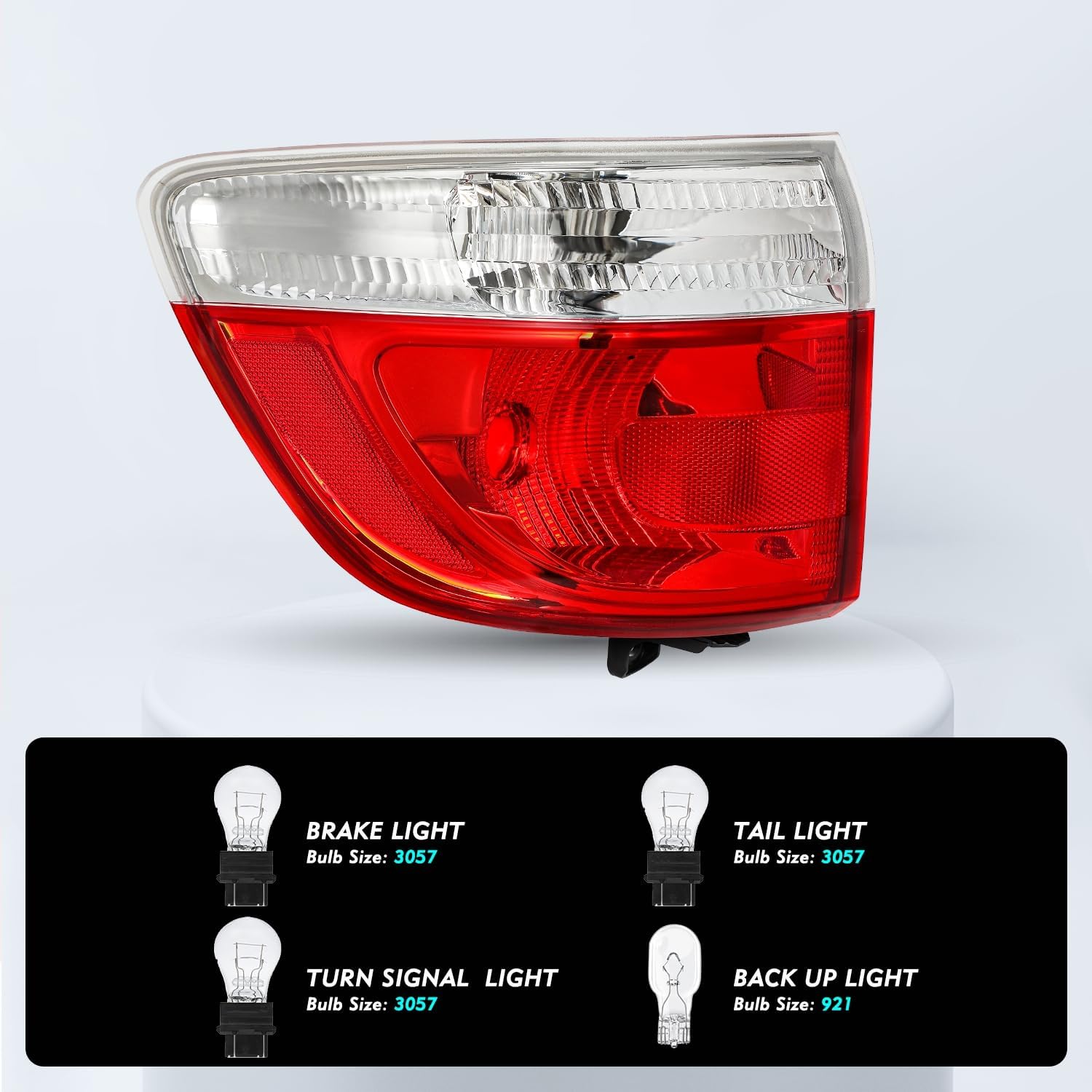 Tail Light Assembly Fit for 2011-2013 Dodge Durango, 11-13 Durango Outer Halogen Rear Tail Lamp Replacement Driver Side CH2804103 55079137AF