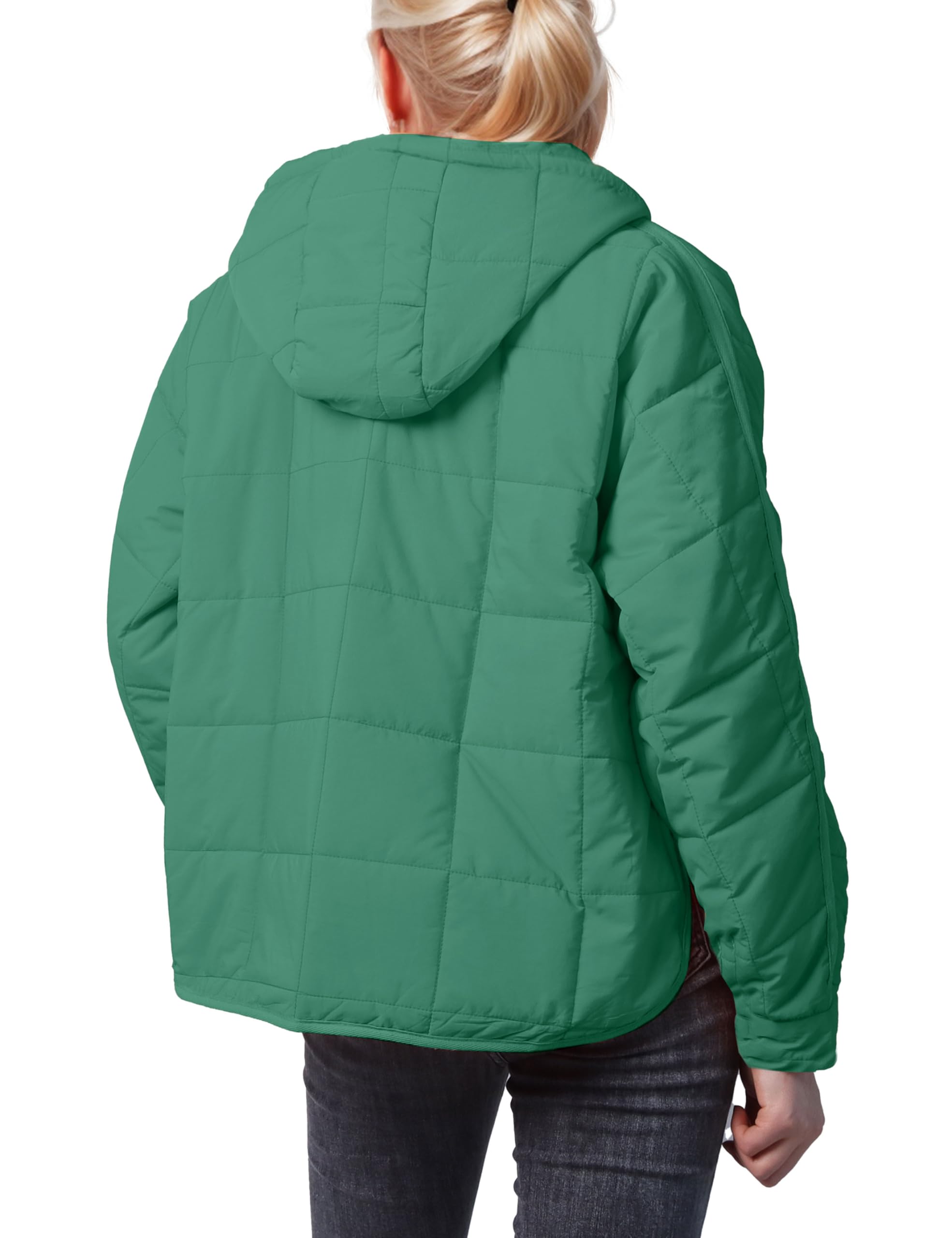 (Size Small) QIBABU Womens Oversized Hooded Puffer Jacket Lightweight