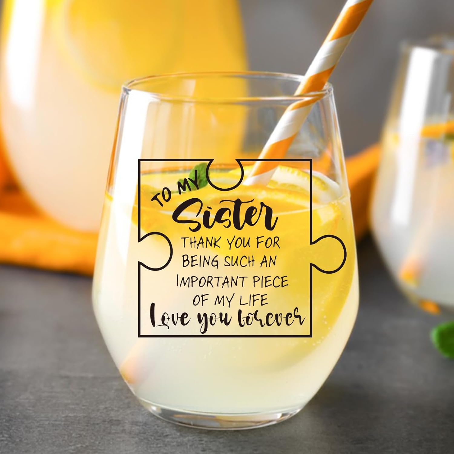 Sister Gift from Sisters,Christams,Birthday Gifts for Friend,Unique Puzzle Piece Sister Wine Glass,Such An Important Piece of My Life - Image 6