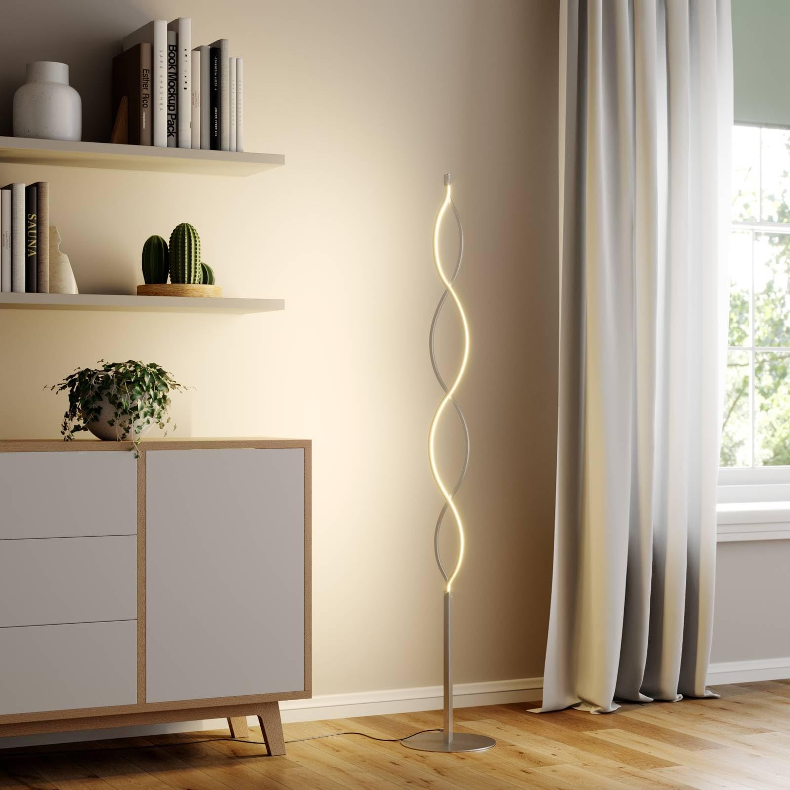Lindby LED Stehlampe dimmbar per Touchschalter, Stehleuchte 150 cm Standleuchte Wohnzimmer Schlafzimmer Büro Wohnzimmerlampe 2x 10W