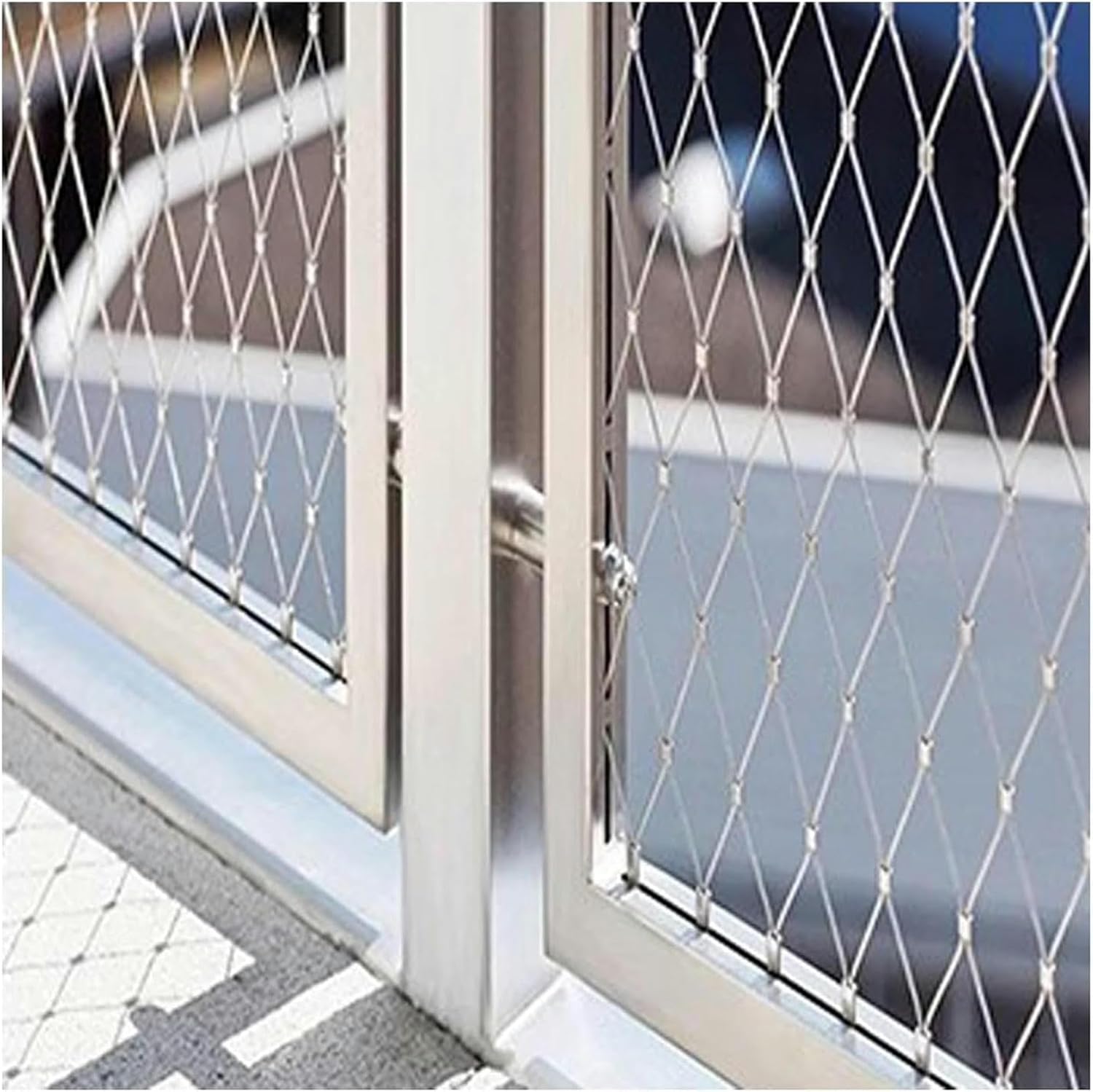 Stainless Steel Rope Netting Galvanized Mesh Fence 304 Stainless Steel Rope Net Suitable for Farm Garden Balcony Window Borders (Color : 10cm mesh, Size : 1.2x7m)