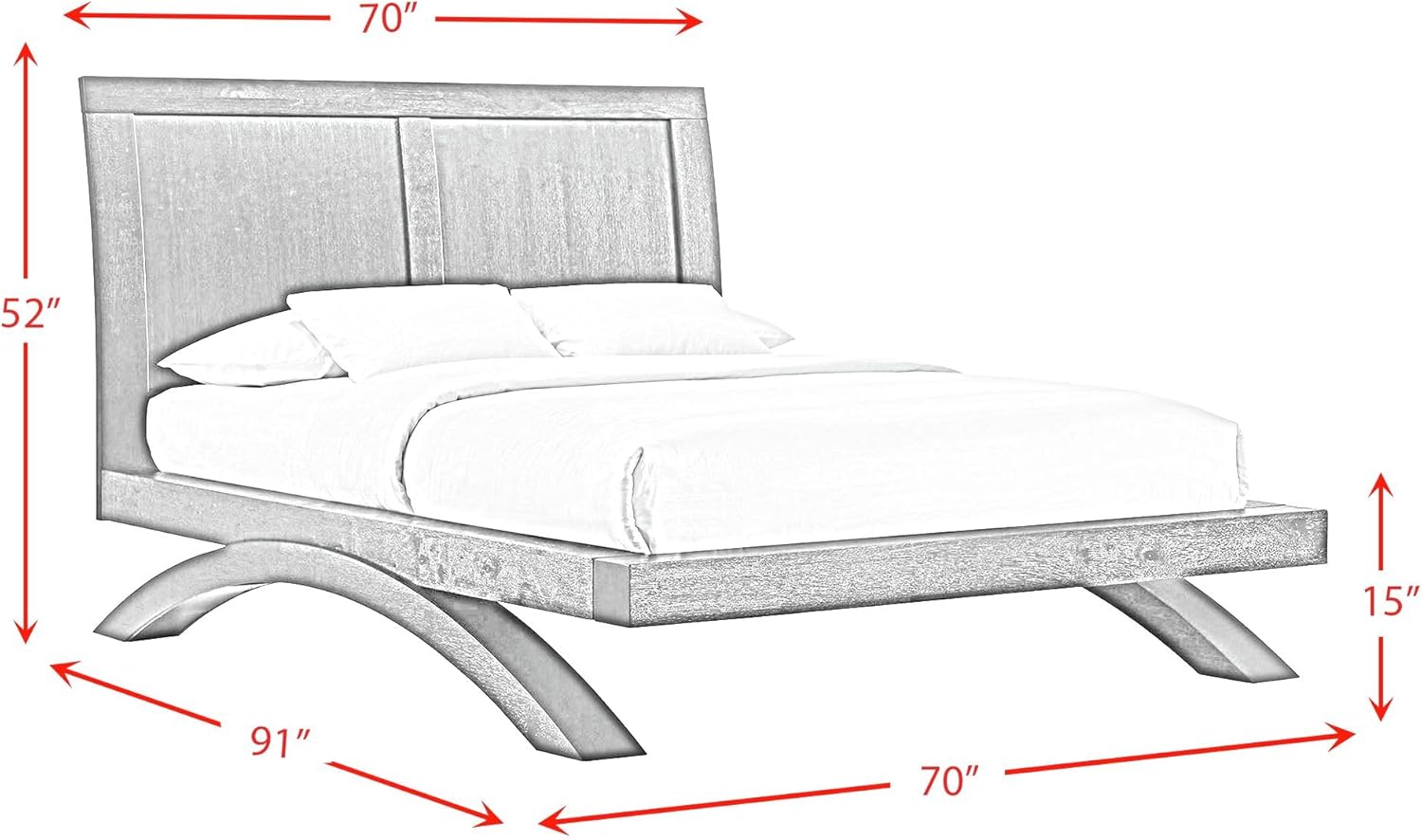 Picket House Furnishings Kenn Queen Platform Bed with Arched Base in Black