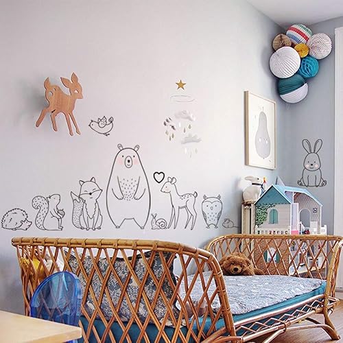 Miniatura 3 de DEKOSH Calcomanías de pared de animales de gran tamaño para guardería, sala de juegos de niños, decoración de dormitorio de bebé