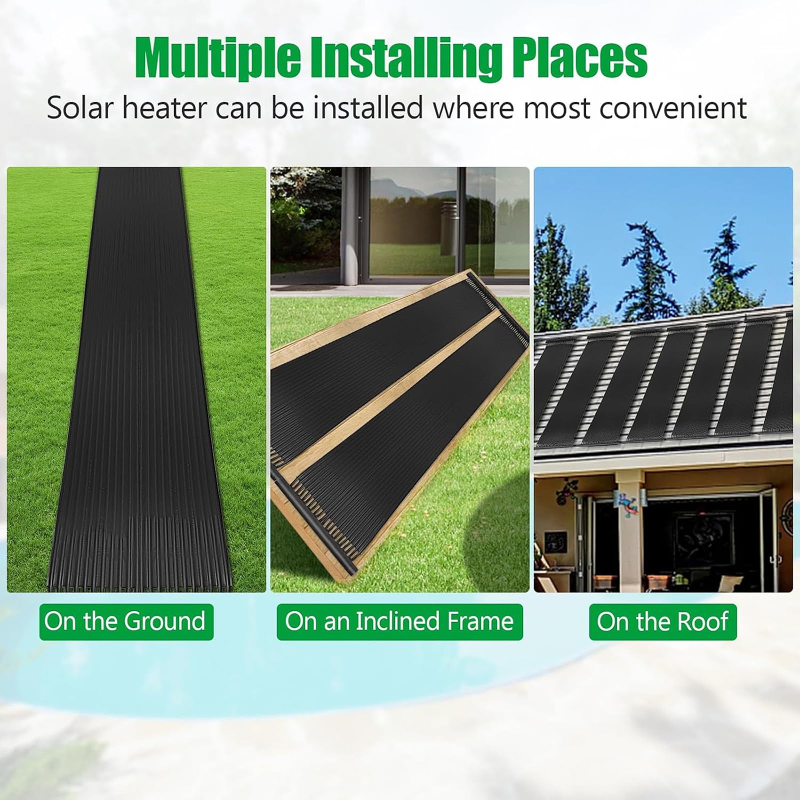 Tapis de collecte solaire spécial piscine tapis chauffant en caoutchouc étanche chauffage solaire facile à utiliser pour chauffe-eau de piscine