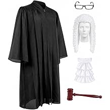 5 Pcs Halloween Judge Costume Adult Judge Robe Full Accessories Set