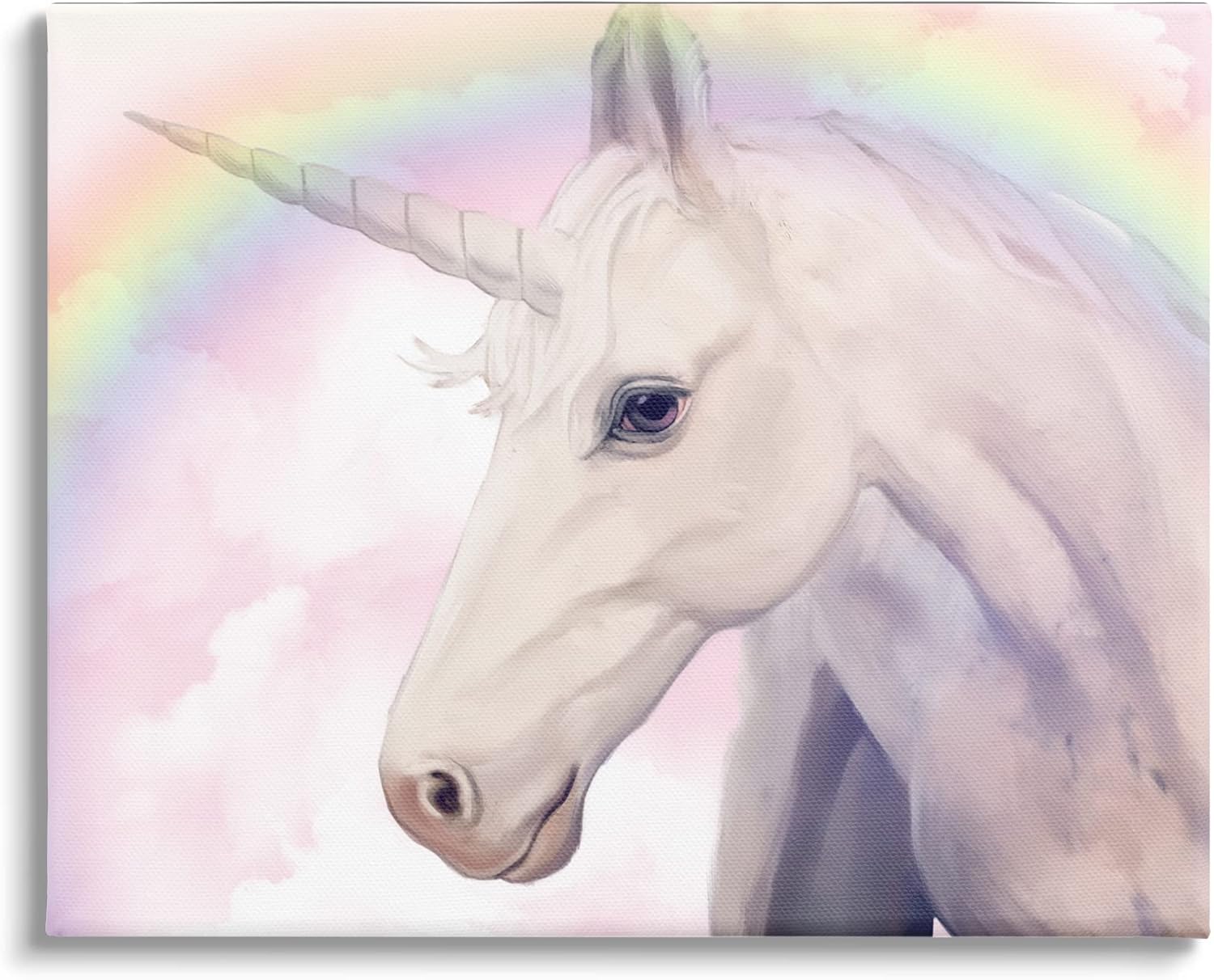 Stupell Industries Detailed Unicorn Horse Horn Shining Rainbow Clouds, Design by Ziwei Li, Gallery Wrapped Canvas, 30 x 24