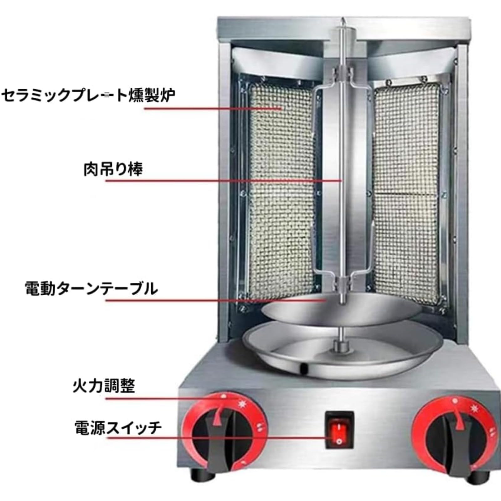 Amazon｜[Joxoilso] ケバブマシン 業務用バーベキューロースター 360