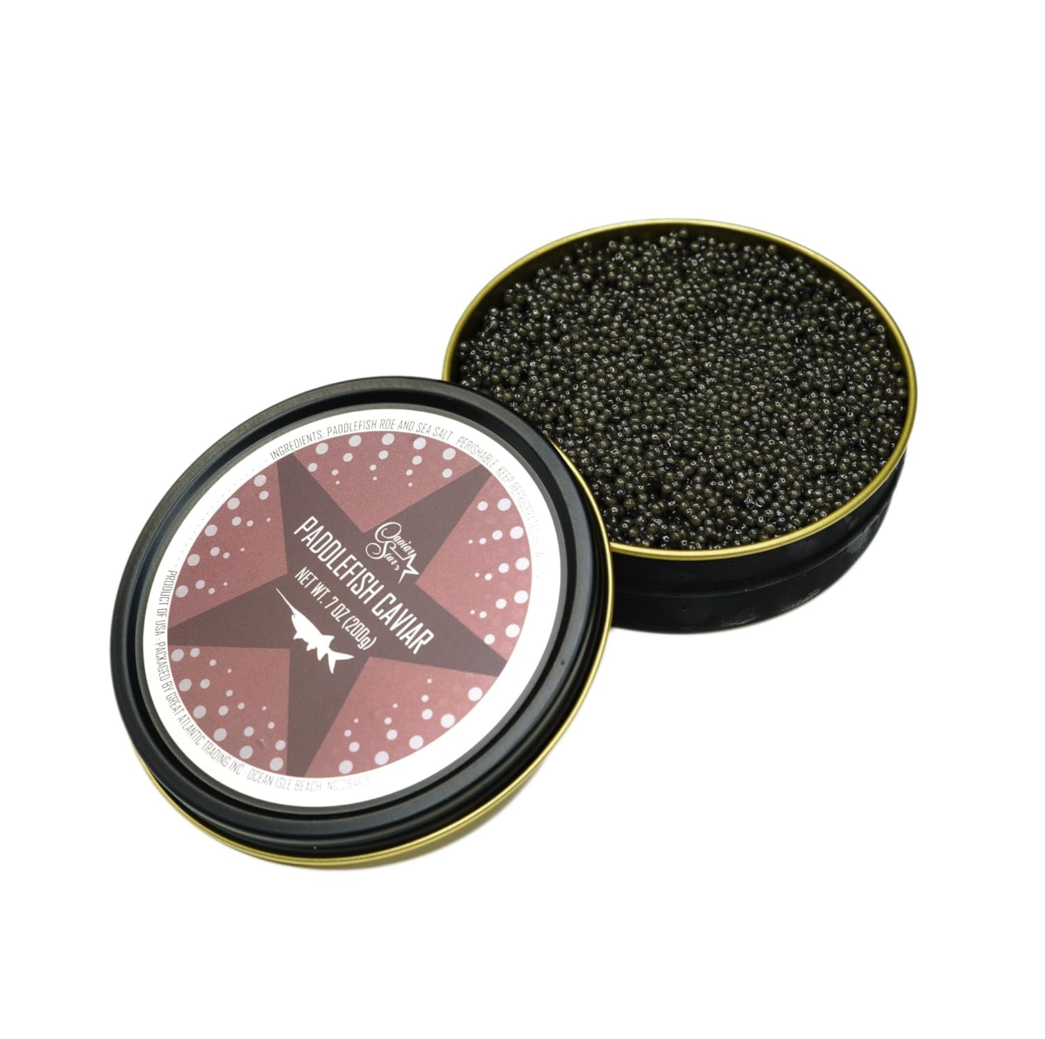 Caviar Star Premium American Paddlefish Caviar - Wild-Caught Spoonbill Malossol Roe - Fresh, Domestic Gourmet Delicacy - Culinary Experience - 7 Ounce
