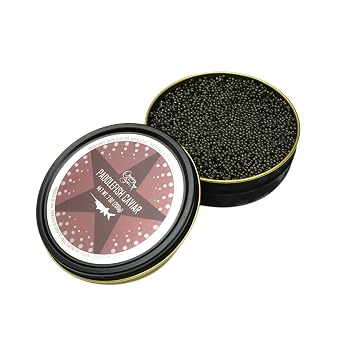 Caviar Star American Paddlefish Caviar, Fresh Wild-Caught USA, Malossol Roe Premium 16 oz Tin | Gourmet Culinary Garnish, Topping, Appetizer