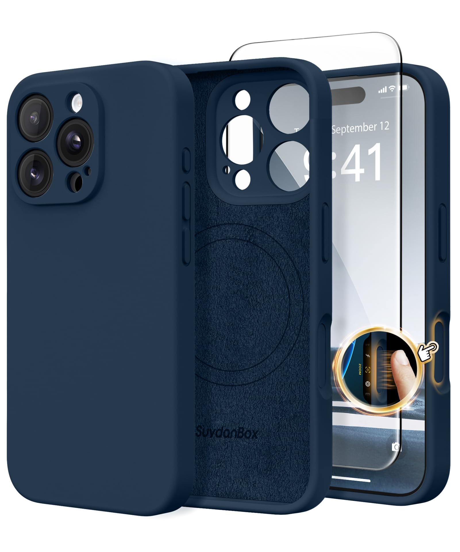 Magnetic for iPhone 16 Pro Case Silicone Cobalt Blue