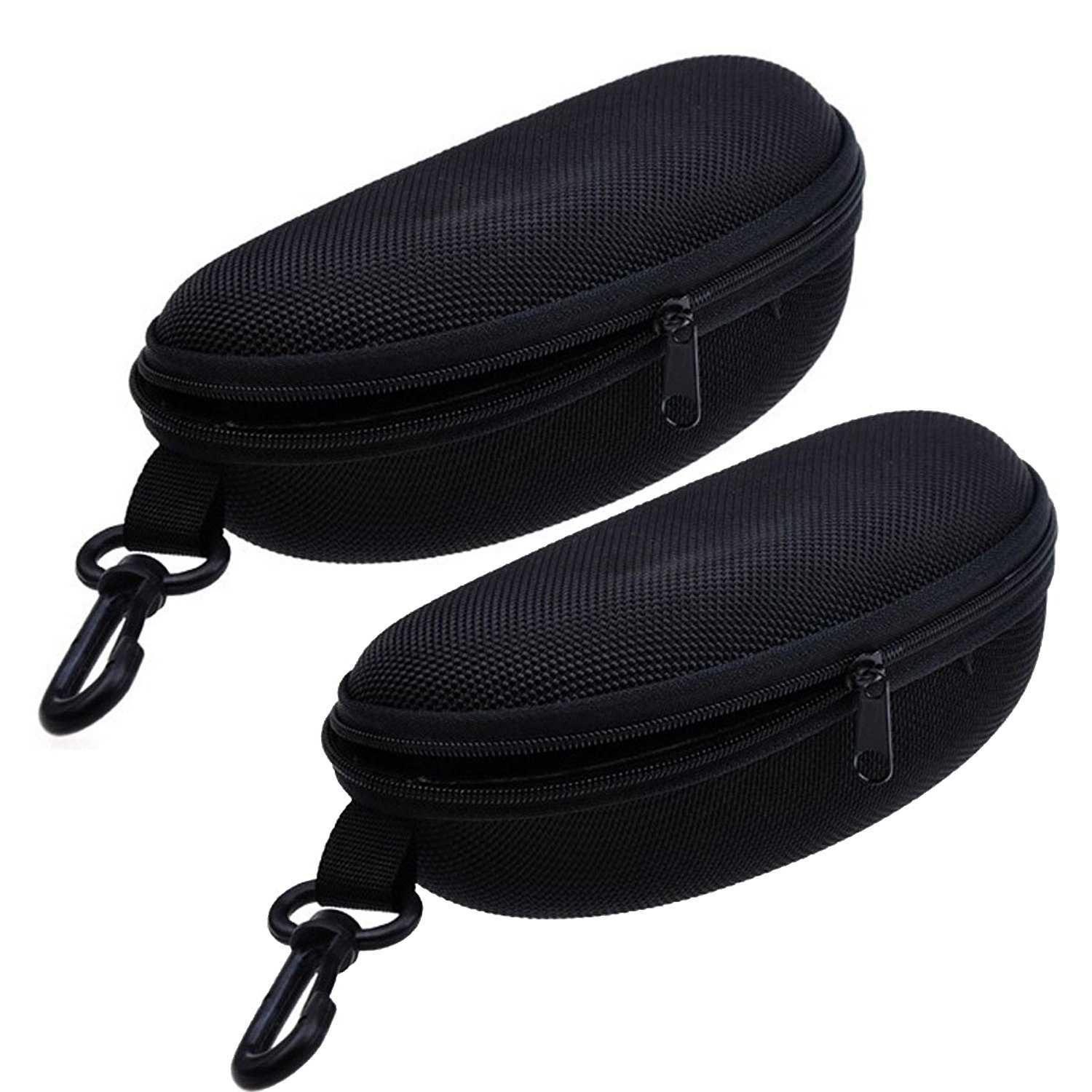 Zipper Eye Glasses Sunglasses Hard Case Storage Box Holder Portable Protector,Set of 2
