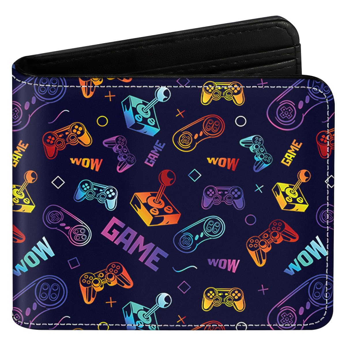 Teen Boys Cool Wallet Funny Leather Wallets Credit Id Card Cash Holder Black Rfid Blocking Zipper Cute Kawaii Aesthetic Wallets With Coin Pocket Id Window For Teen Boy Male Youth Guys Men Teenager