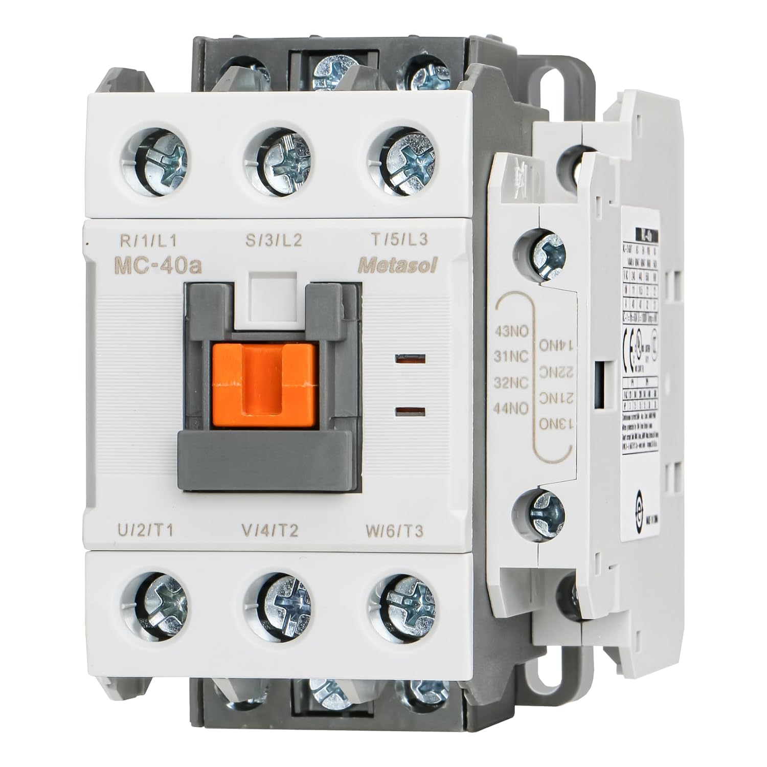 Baomain Magnetic Contactor, 3 Pole 60A Ith 110V AC Coil, 2NO2NC Auxiliary Contact, DIN Rail Mount, UL Certified (110V-40a)
