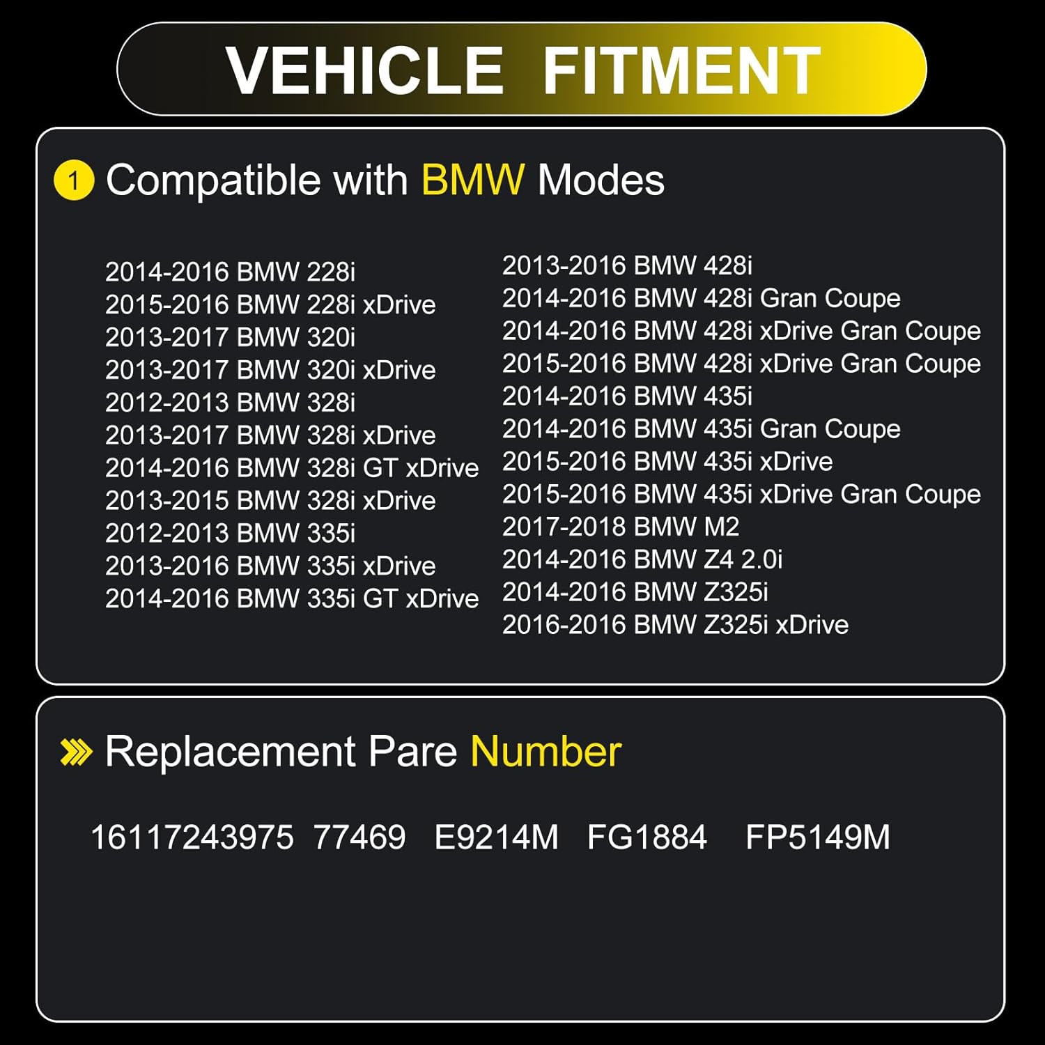 Electric Fuel Pump Assembly with Sending Unit – Replacement Fit for BMW 228i 320i 328i 335i 428i M235i 435i xDrive, 2.0L & 3.0L, OEM Replace# 16117243975 77469 E9214M FG1884 FP5149M