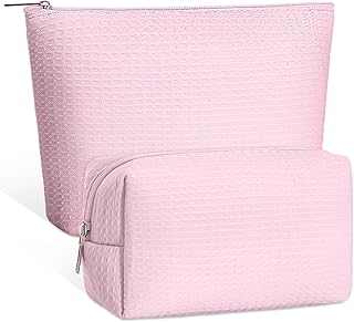 Gilprop 2 bolsas de maquillaje de gofres, bol...