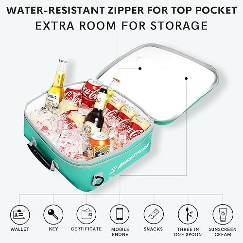 Miniatura 65 de Bolsa térmica impermeable de PVC para paddleboard, 12 latas, enfriador aislado suave para paddleboard, camping, kayak Azul oscuro