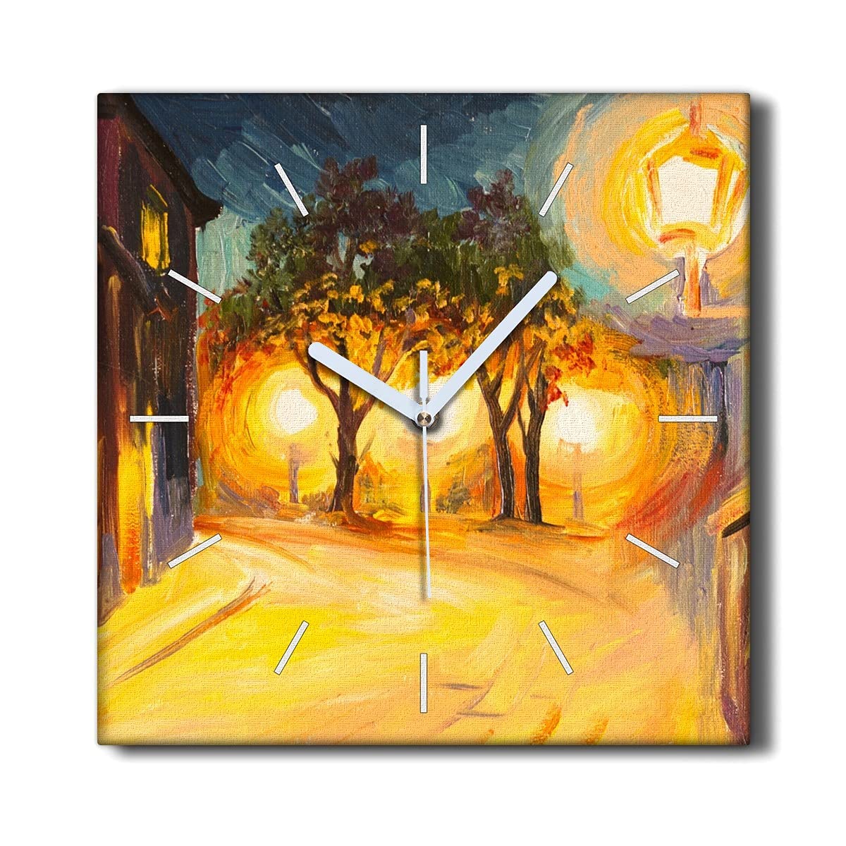 Horloge sur Toile 30x30cm Décoration Murale Toile Salon Moderne