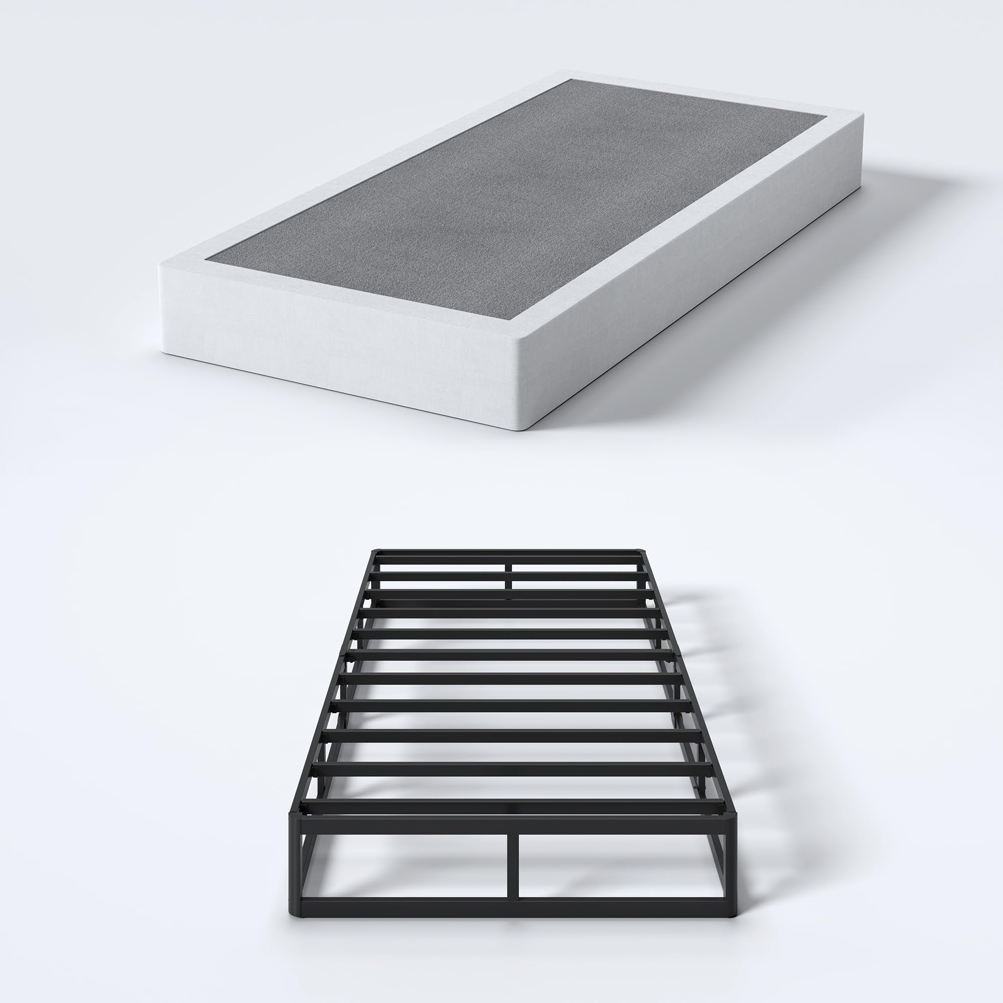 8 Inch Twin Box Springs, Low Profile Box Spring Only for Twin Bed, Heavy Duty Metal Mattress Foundation with Fabric Cover, Easy Assembly, Noise-Free
