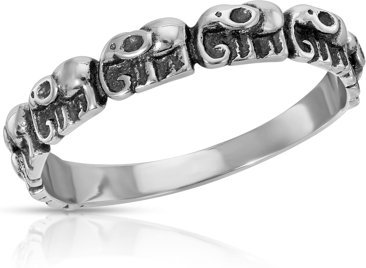 Sterling Silver 925 Elephant Ring, Animal Lover Jewelry, Women/Girls Cute Plain Elephant Parade Ring, Vintage style Jewelry, Women Minimal Jewelry, Tiny Animal Ring