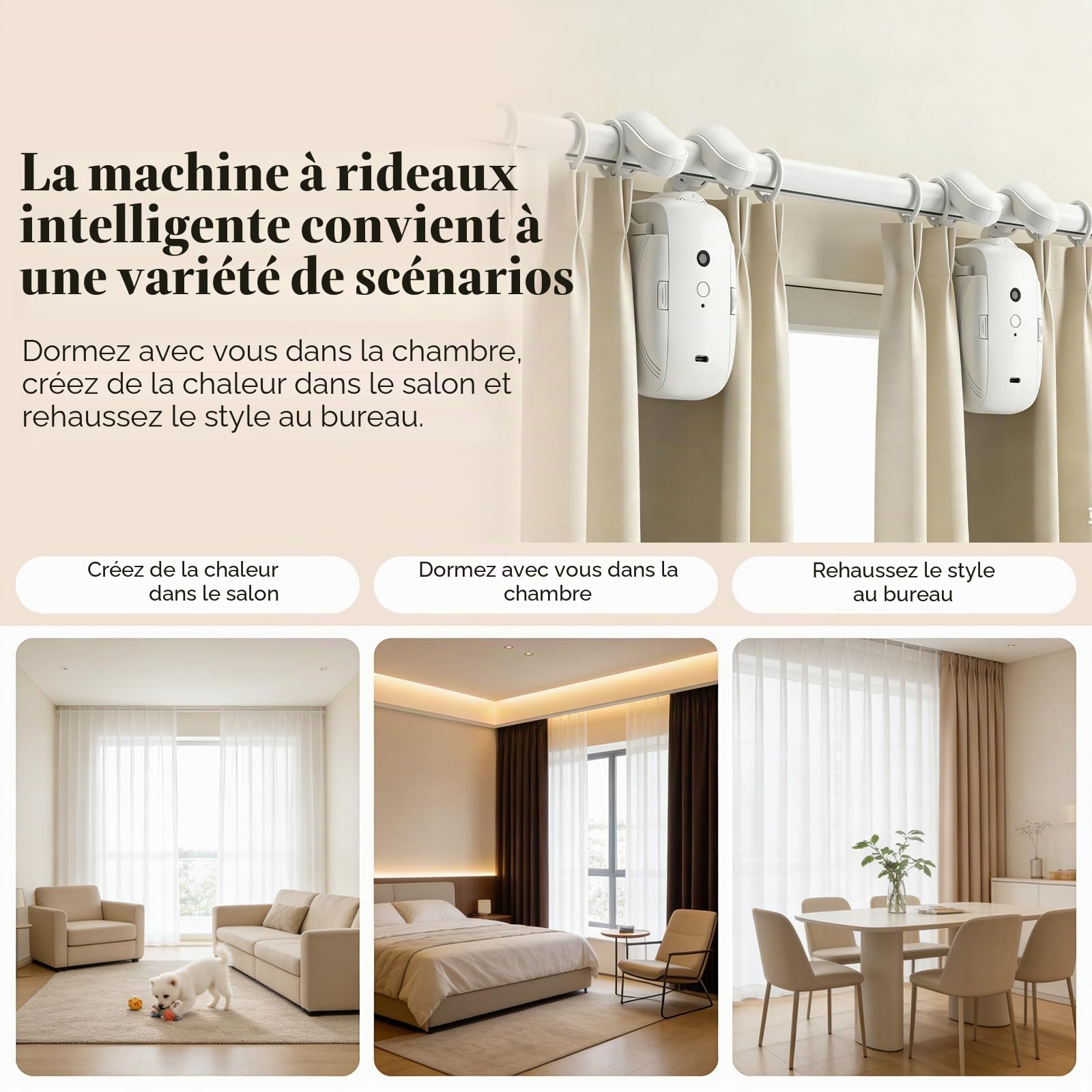 Ouvre-Rideau Électrique Avec Télécommande,Ouvre-Rideau Automatique Pour Tringle/Rail,Ouverture Et Fermeture Des Deux Côtés,Moteur Silencieux Haute Performance,Ouverture Et Fermeture À Distance