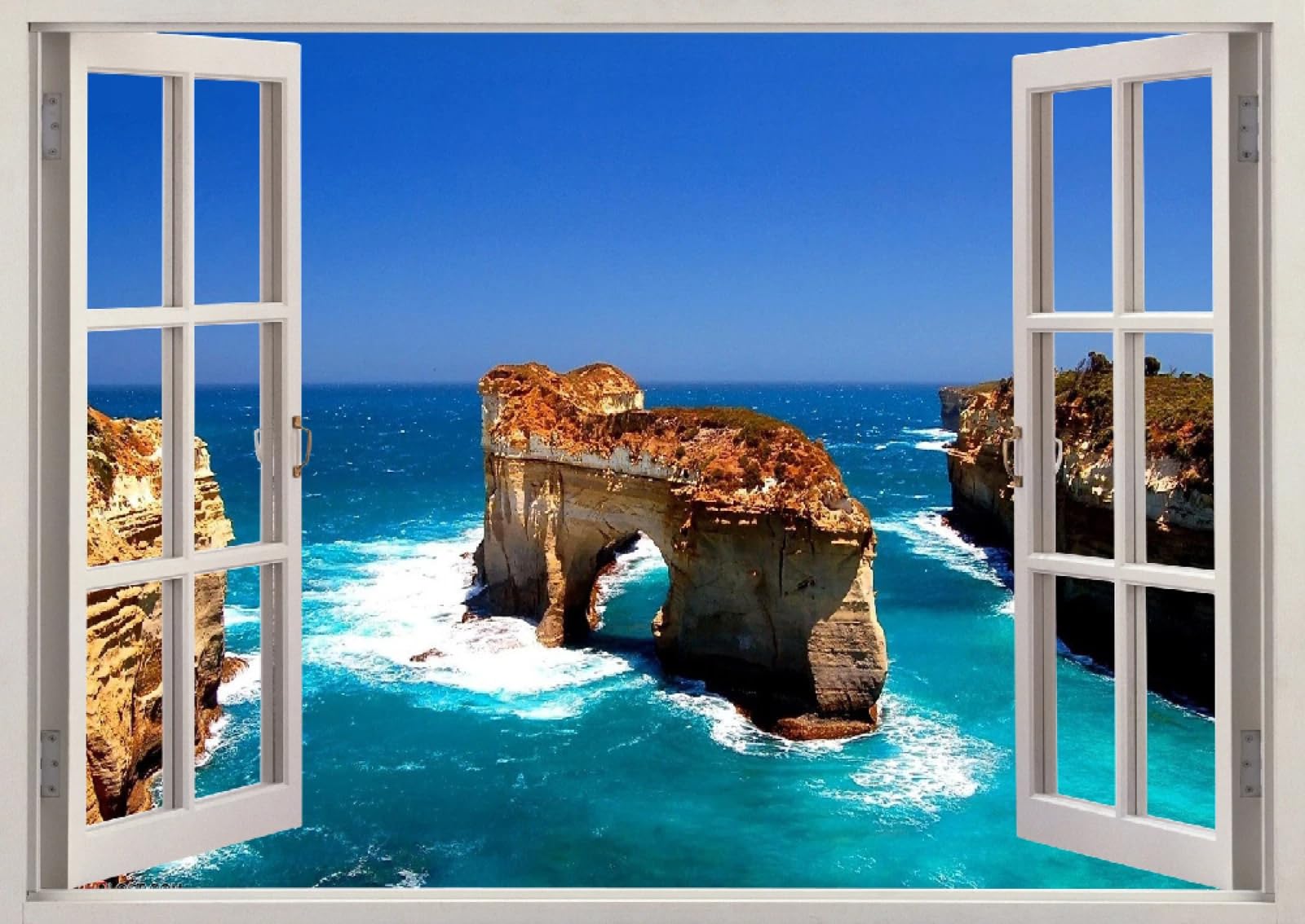 Vinilos Decorativos 3D Rotos Mar De La Isla Tatuaje de pared vinilo extraíble decoración del hogar Calcomanías impermeables para Guardería Habitación Decoración de pared 70x122cm