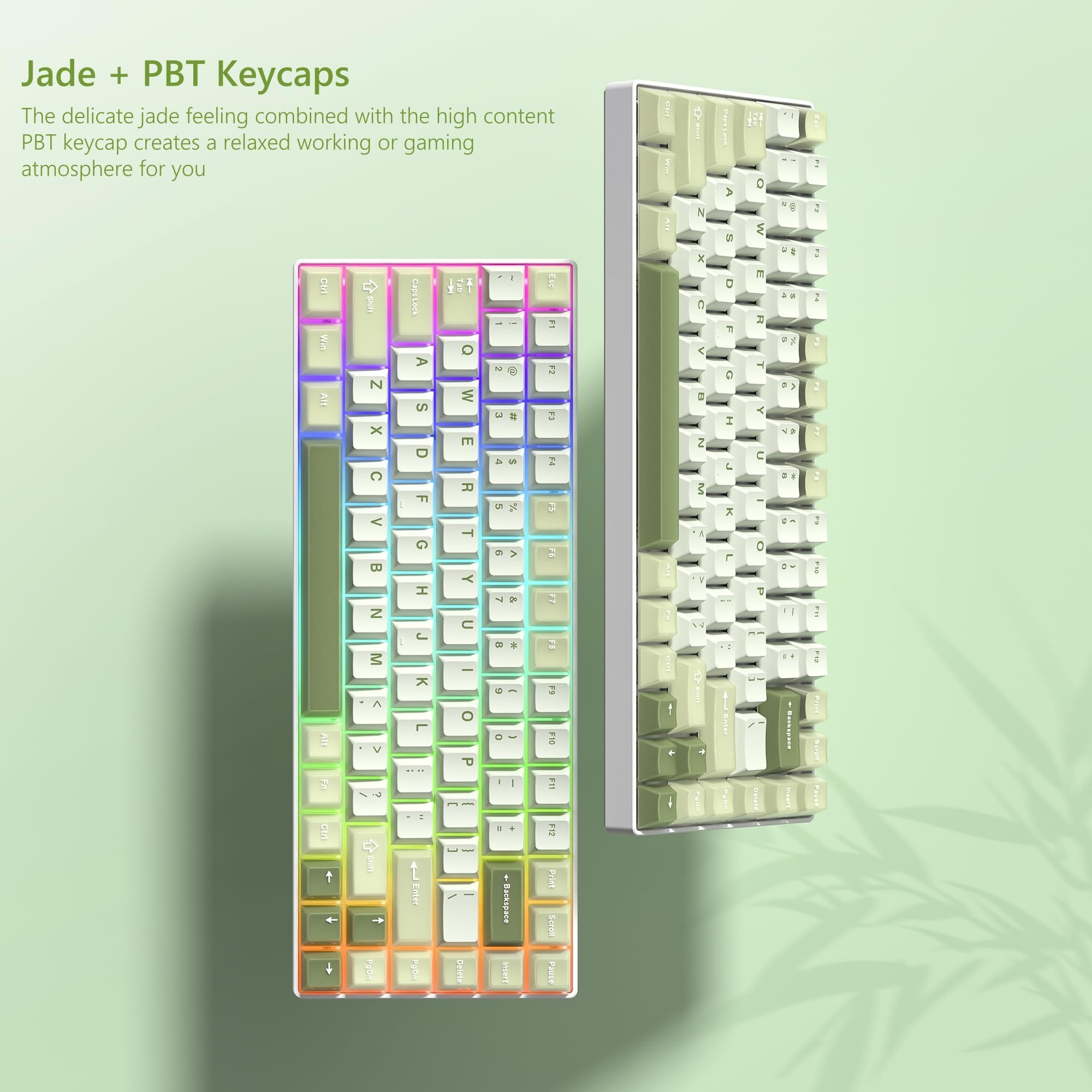 その他 18 Amazon.com: Womier Matcha Green Keycaps PBT, Jelly Keycaps 60 75