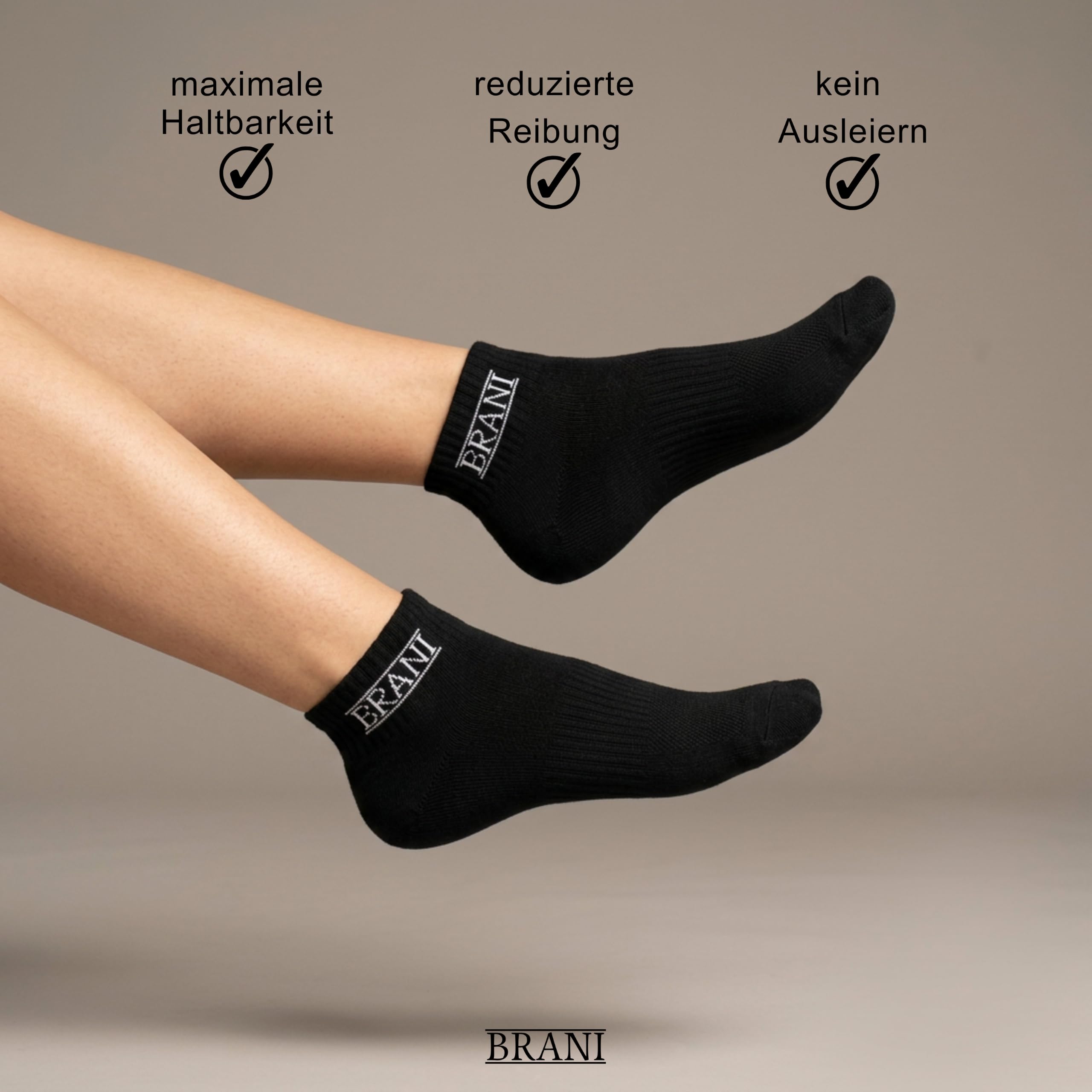 BRANI Knöchelsocken Damen & Herren – Sneakersocken Kurzsocken – Atmungsaktive Baumwolle – Herrensocken Damensocken