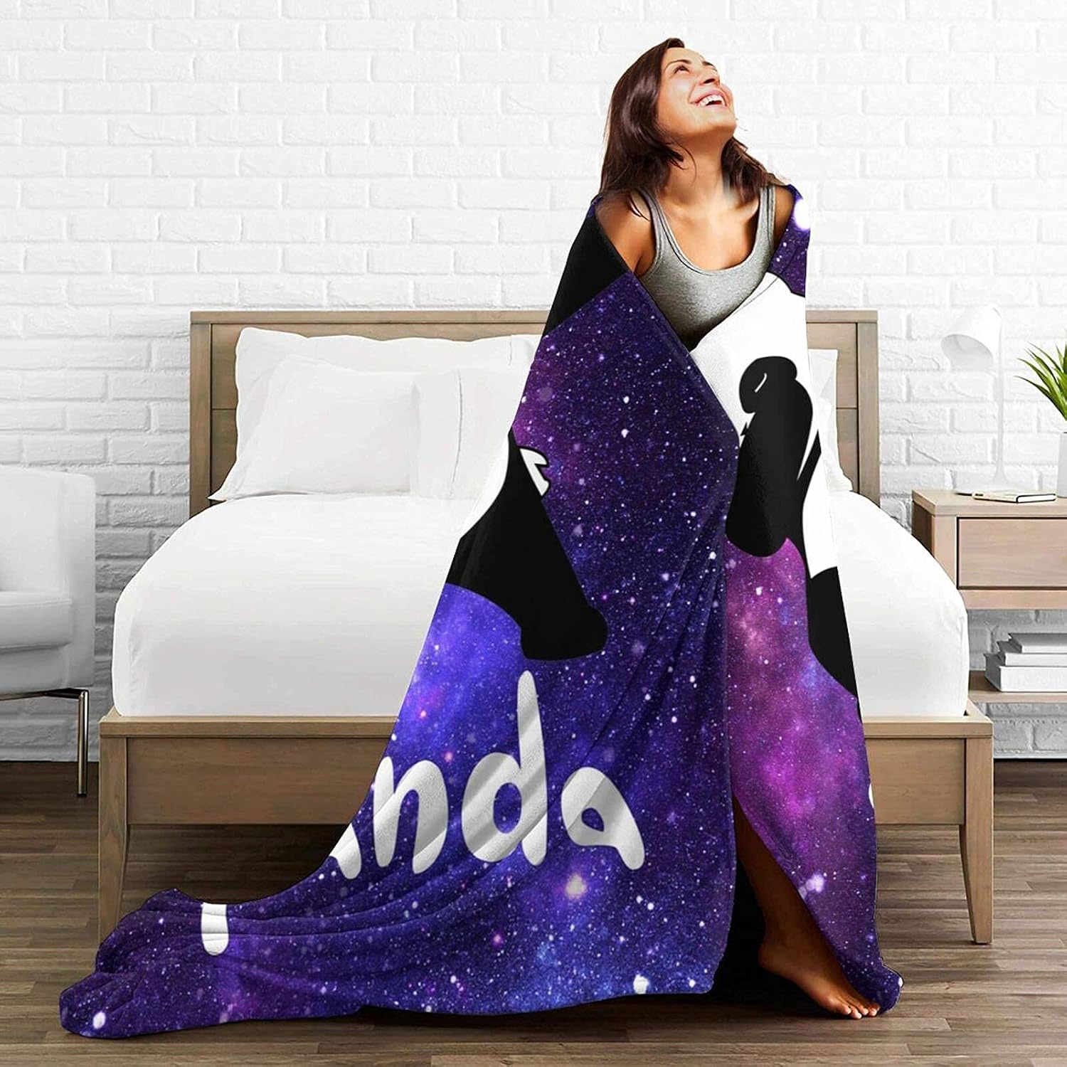 Panda Blanket Cute Panda Throw Blanket Ultra Soft Blankets Fluffy Cozy Flannel Blanket for Bedroom Living Room Travel 50"X40"