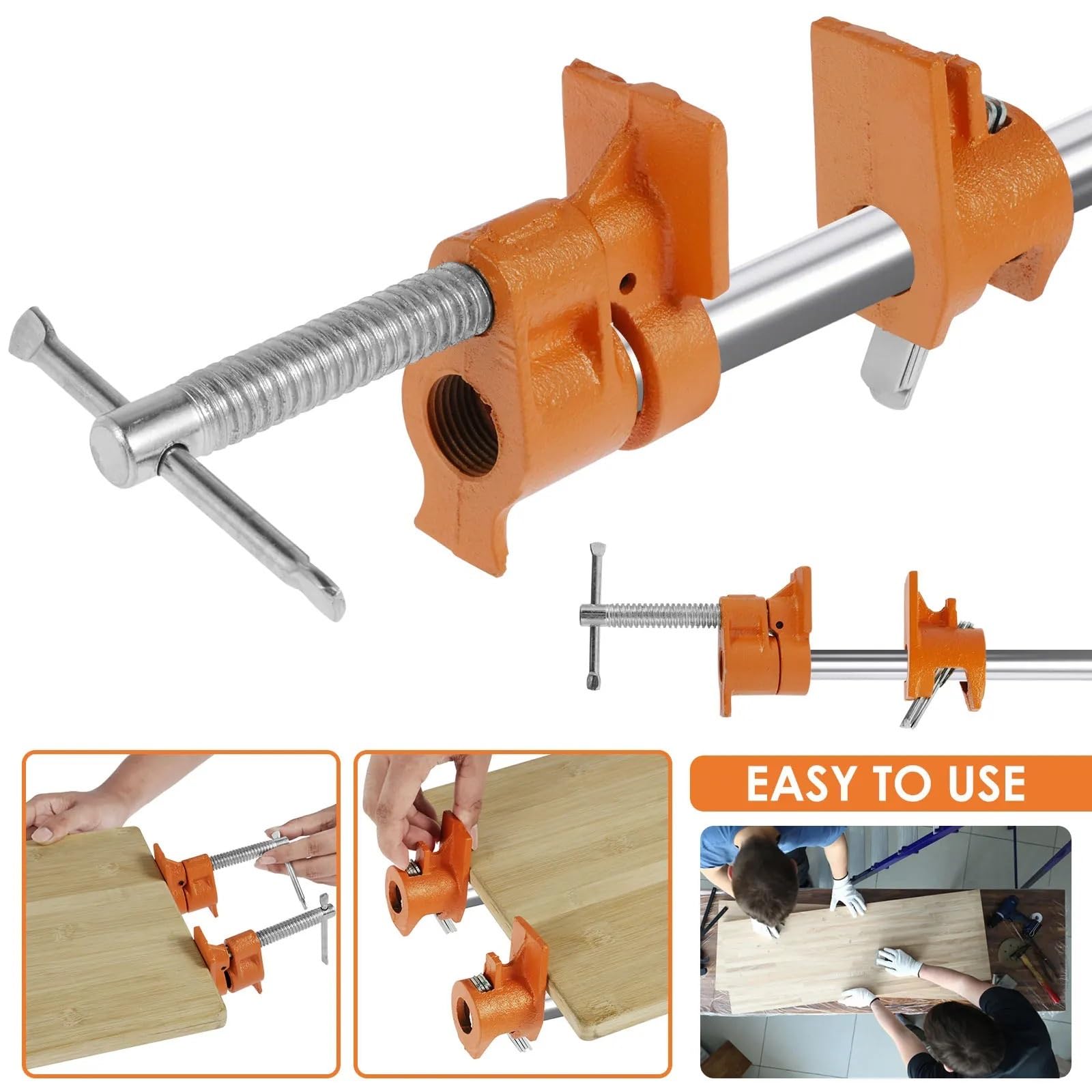 Soporte de montaje lateral para cajón Juego de 2 abrazaderas tubo 1/2 pulgada, compatibles con tubos negros, profesionales for madera, ideales for ensamblajes o cortes carpintería(6PCS)