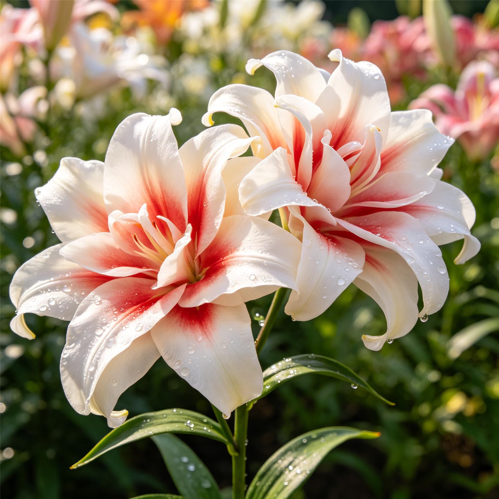 Exquisites Lilien,lilium Gefüllte Blüten,Einfach zu pflegen,Eine bezaubernde Gartendekoration,Schnellwüchsig,Ideal für Gartenanfänger-10Rhizome-E