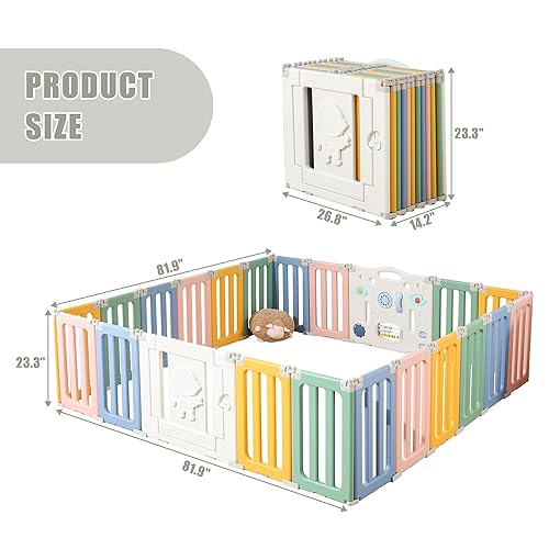 Miniatura 7 de Corralito de juego para bebés, bolígrafos plegables para bebés y niños pequeños, 22 paneles extra grande, valla portátil de astronautas, corralito