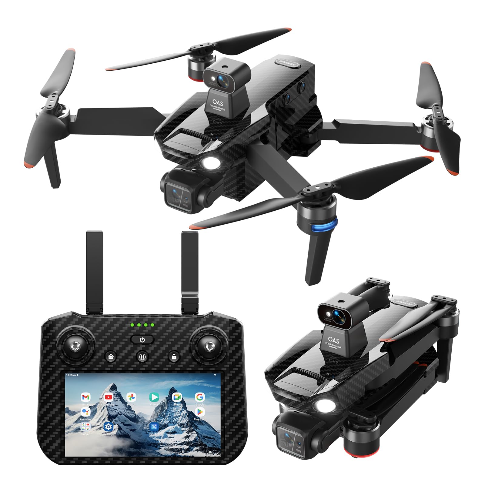 2025NewUpgraded Drones with Camera for Adults 4K HD with Payload Release, Touch Screen Tablet Controller WITH Obstacle Avoidance, 3 Axis Gimbal Drone, 5 Miles, 82 Minutes Long Battery, Time-lapse, Follow Me/Car, Carbon Fiber Feature Drone Gif