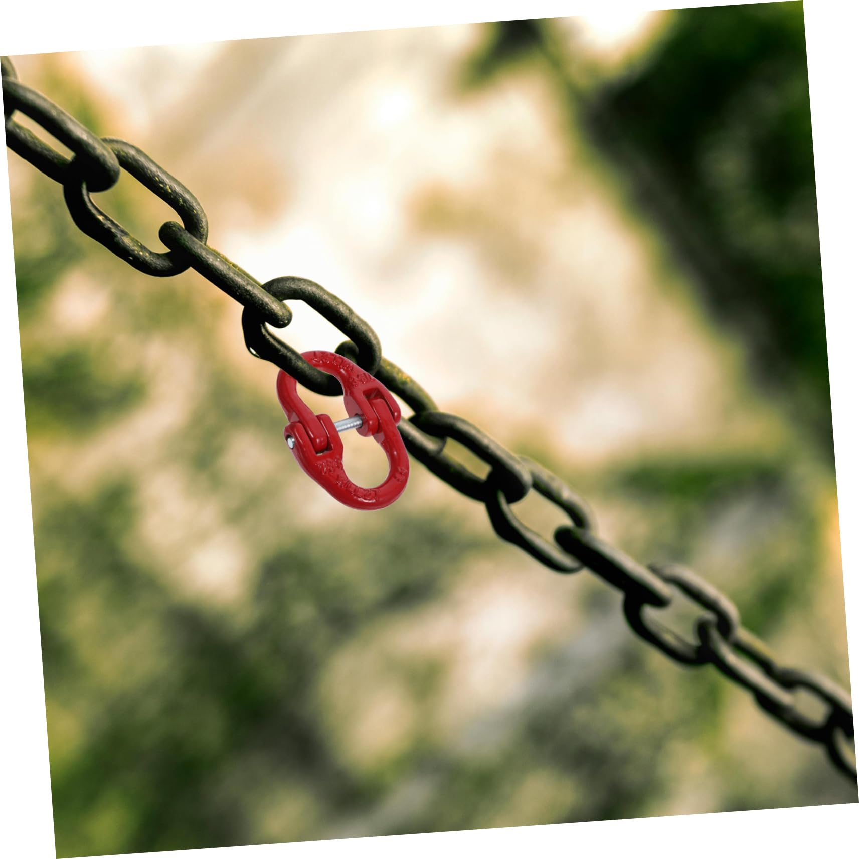 OKUMEYR 1.12t Maillon De Connexion Acier Allié à Double Anneau Connecteur De Traction Peint Charge De Travail Sécurité Chaîne Pour Levage Et Remorquage