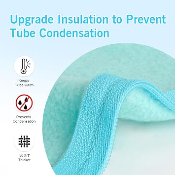 IKSTAR CPAP Hose Cover 6ft [Upgrade]- Full Zippered Insulator Wrap Prevent Rainouts - CPAP Tube Cover Compatible with All Tubing -100% Skin Safe Quality - Soft Fabric Wrap No More Condensation
