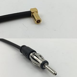 12 inch RG188 SSMB ANGLE FEMALE to AM/FM MALE Pigtail Jumper RF coaxial cable 50ohm Quick USA Shipping
