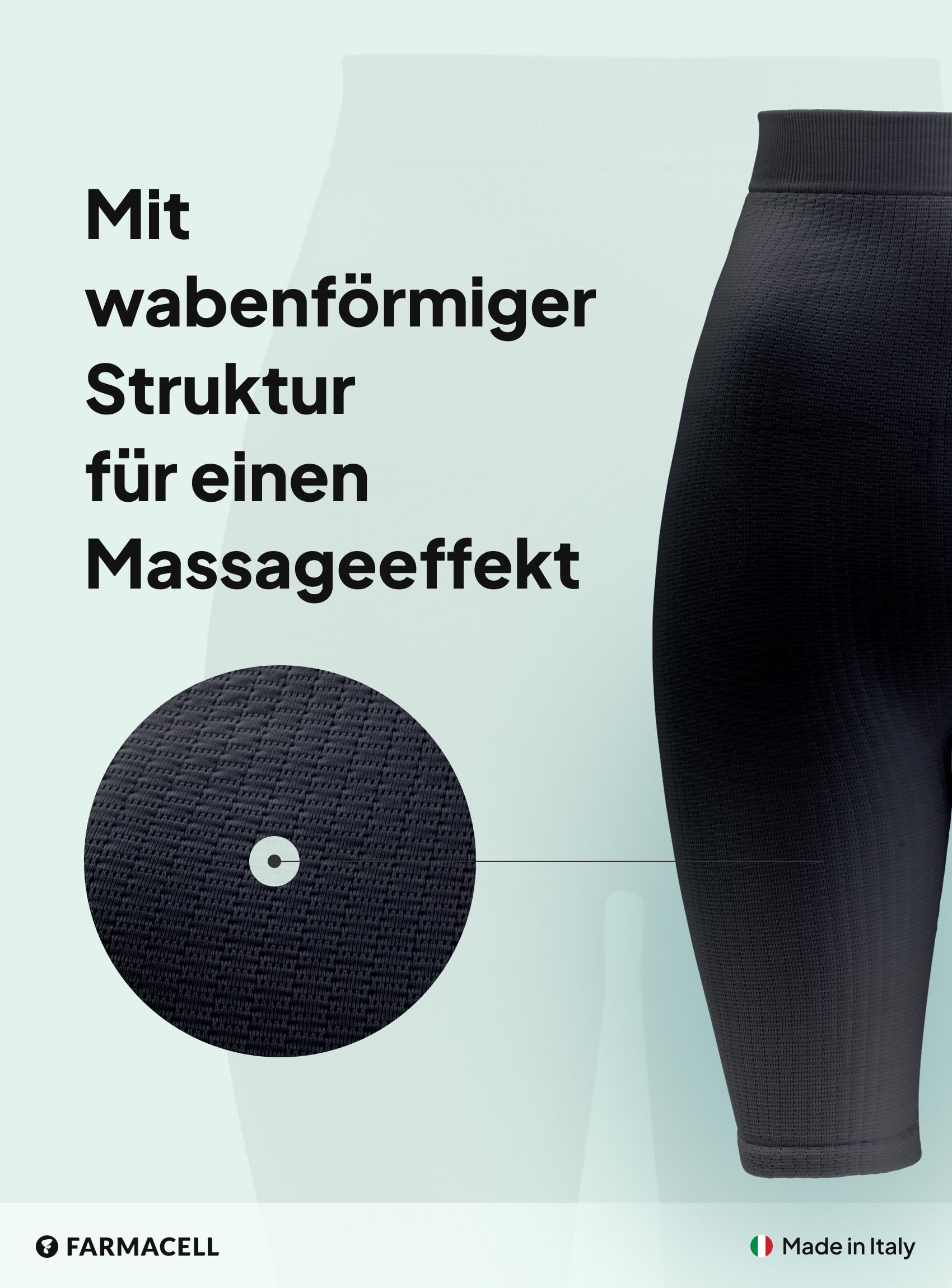 FarmaCell Anti-Cellulite Shorts Damen mit Mikromassage, Hoher Bund, Made in Italy, 113