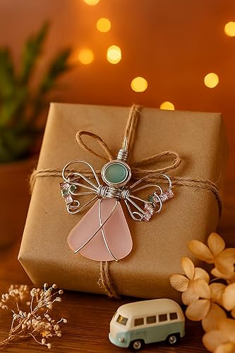 Miniatura 6 de Handmade Sea Glass Angel Ornament,Coastal Beach Christmas Decor for Tree,Unique Hanging Beach Decorations with Rope, Xmas Holiday Home Decor Gift