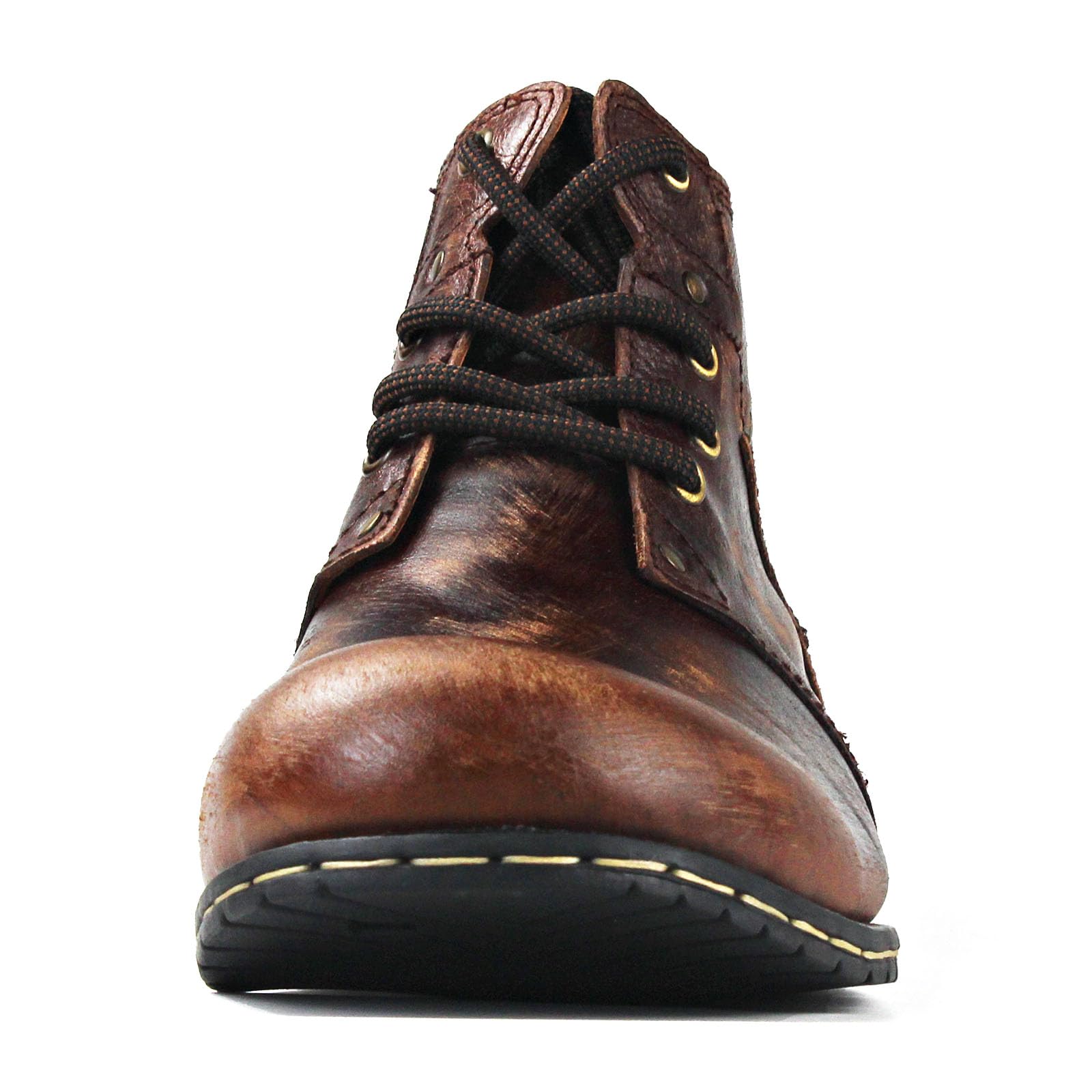 Retro Chukka buty dla mężczyzn, sznurowane, motocyklowe, casualowe, skórzane, vintage, botki dla mężczyzn, modne CD-6015-2-Retro, brązowe-R, Br?zowy (Retro Brown), 45 EU szeroki