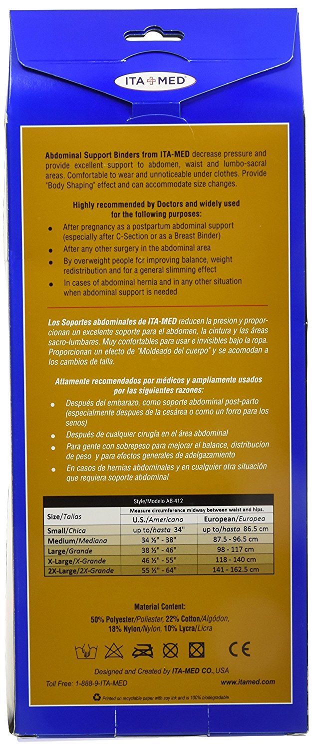 ITA-MED de hombre elástico transpirable faja abdominal de 4