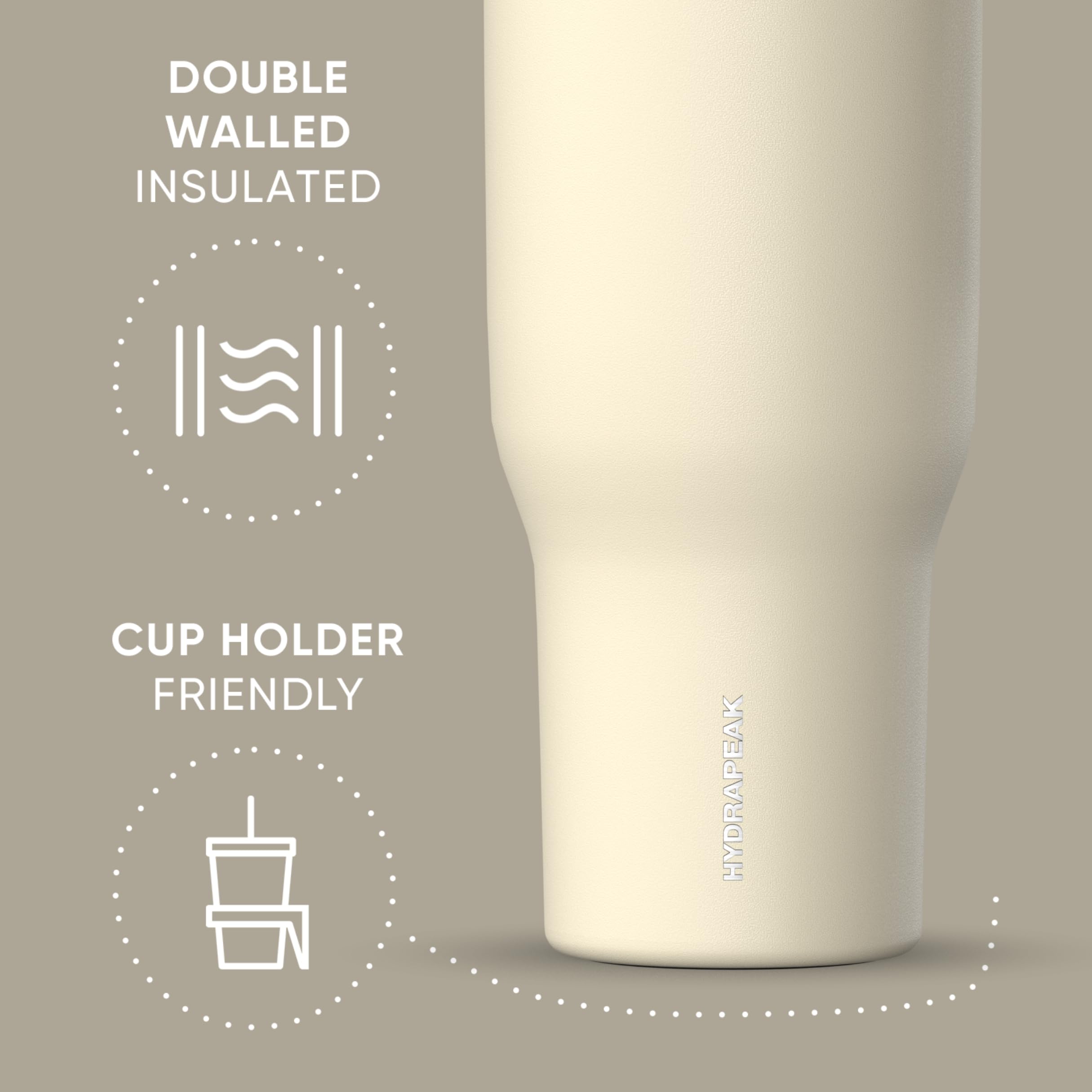 Hydrapeak Voyager - Vaso térico de 40 onzas con asa y tapa con popote
