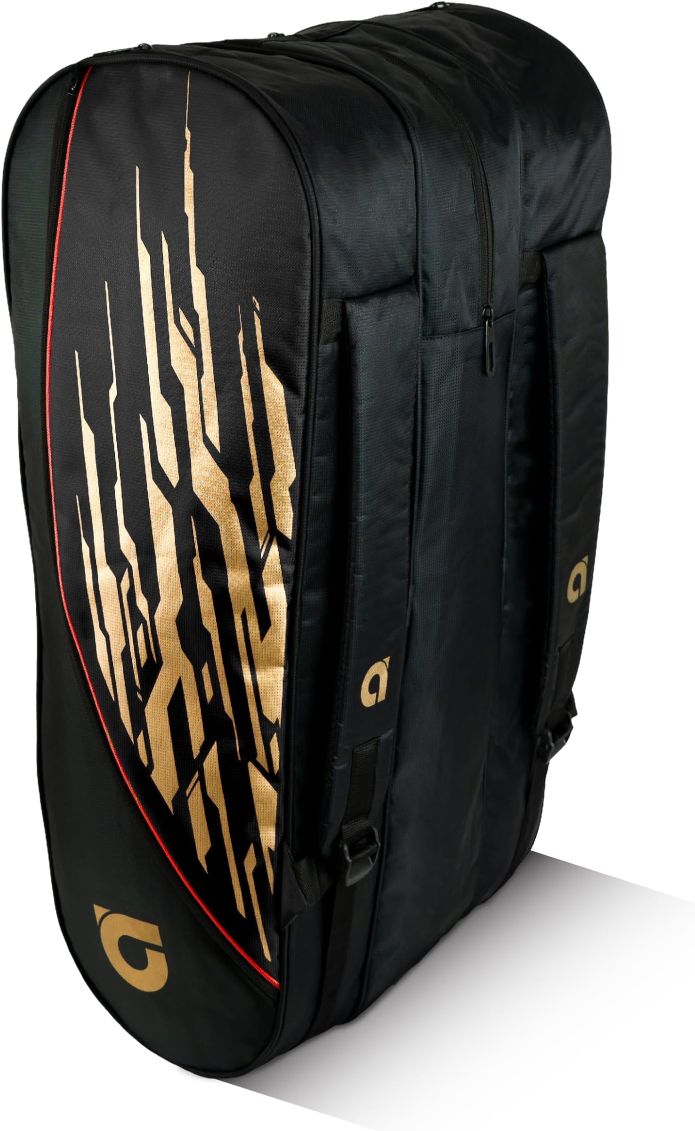 Apacs Polyester Master Smash Triple Zipper Kitbag | Shoe Compartment | Front Pocket | Durable Inner Fabric | Professional Badminton Kitbag (Black)