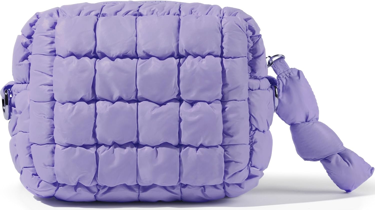 Yarnic Quilted Makeup Bag Puffy Cosmetic Bag, Quilt Travel Toiletry Bag for Women, Cute Puffer Makeup Bag Organizer Soft Make up Pouch (Lavender, S) - Image 6
