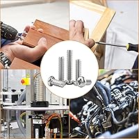 Vista 3 de VIGRUE 1148 tornillos de cabeza plana Phillips métricos, tuercas de perno, arandelas planas M2 M3 M4 M5 M6 Tornillos de máquina surtido, acero