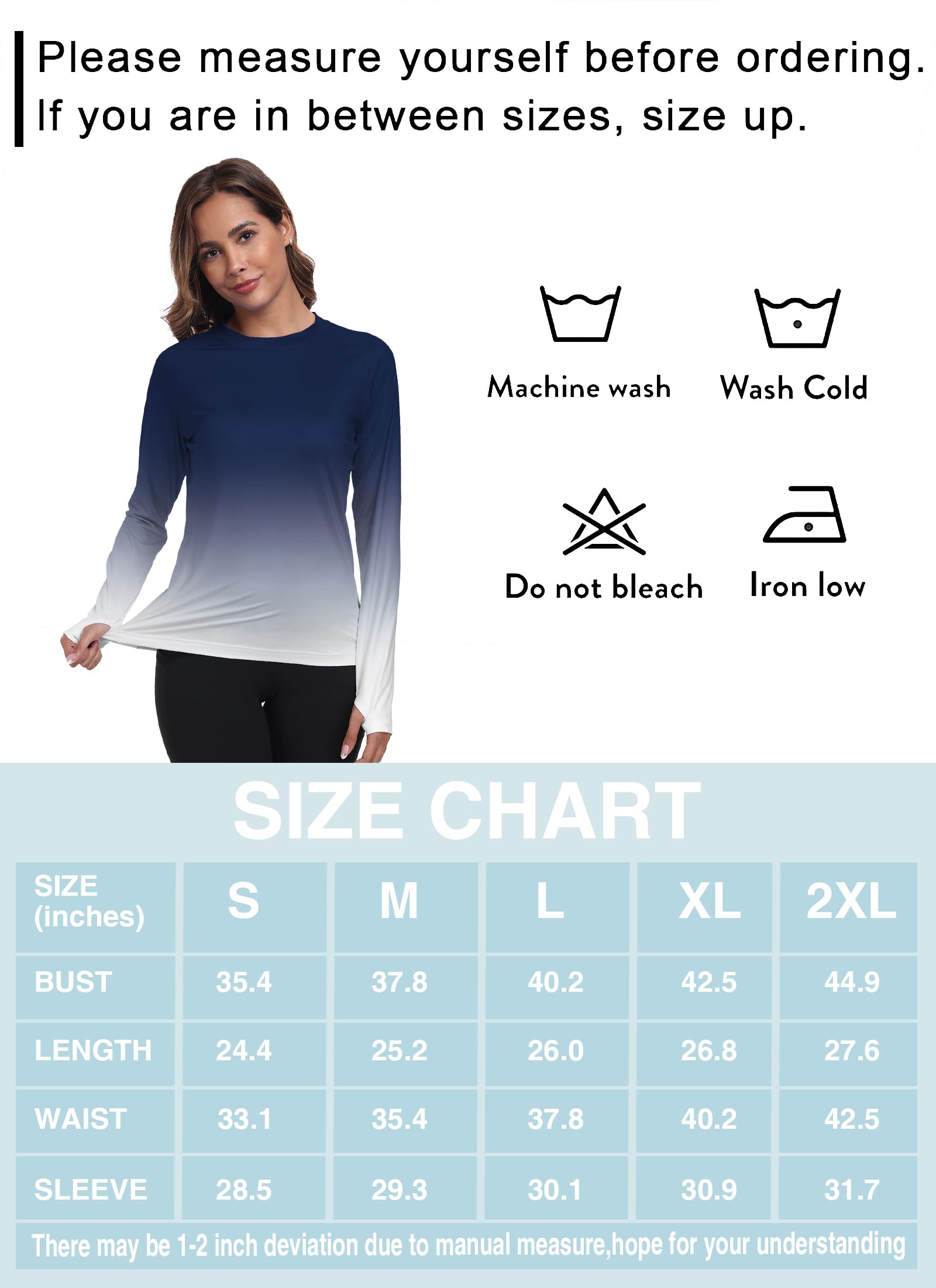 Camiseta de manga larga para mujer, protección UV UPF 50+, secado rápido, agua y enfriamiento, QYY24025