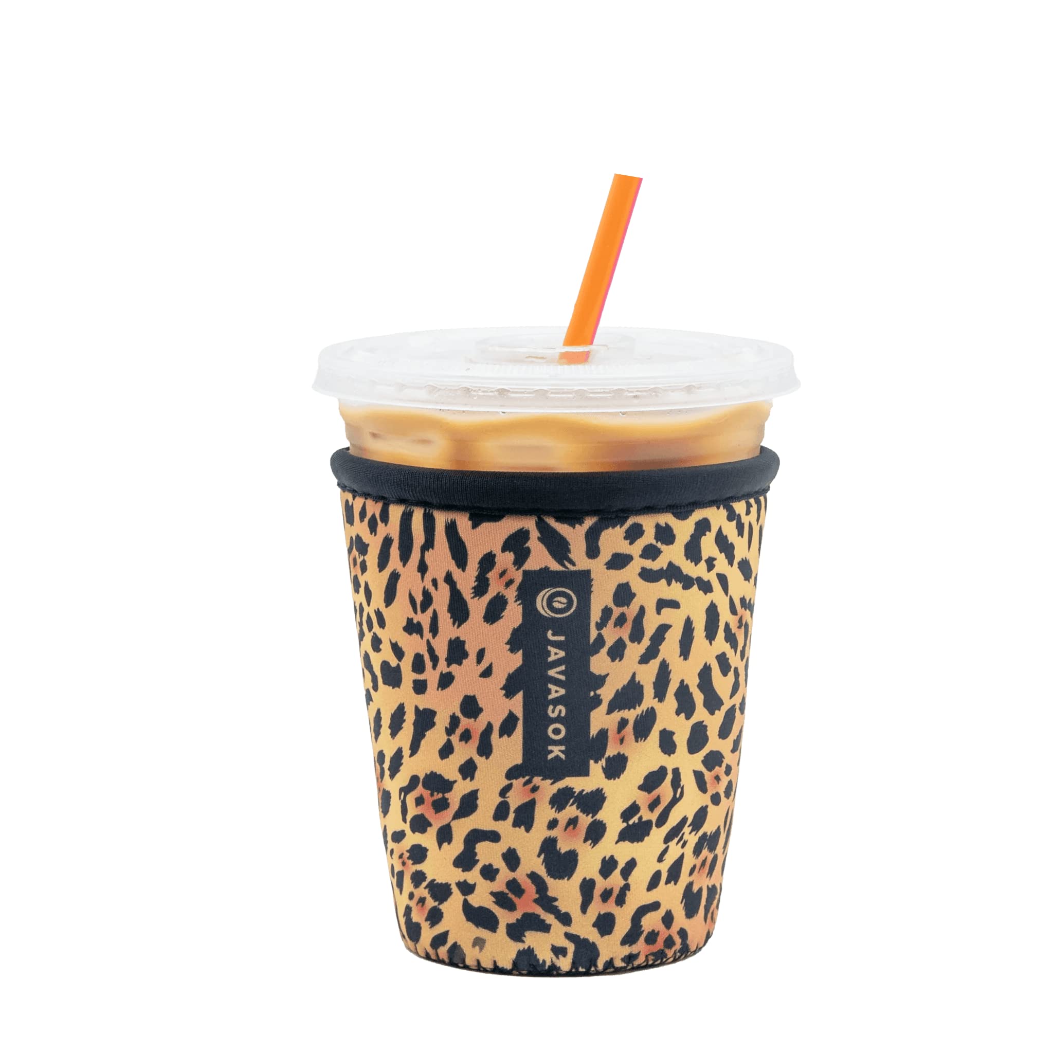 Sok It JavaSok Iced Coffee &amp; Cold Soda Insulated Neoprene Cup Sleeve (Classic Leopard, XXLarge: 44-48oz)